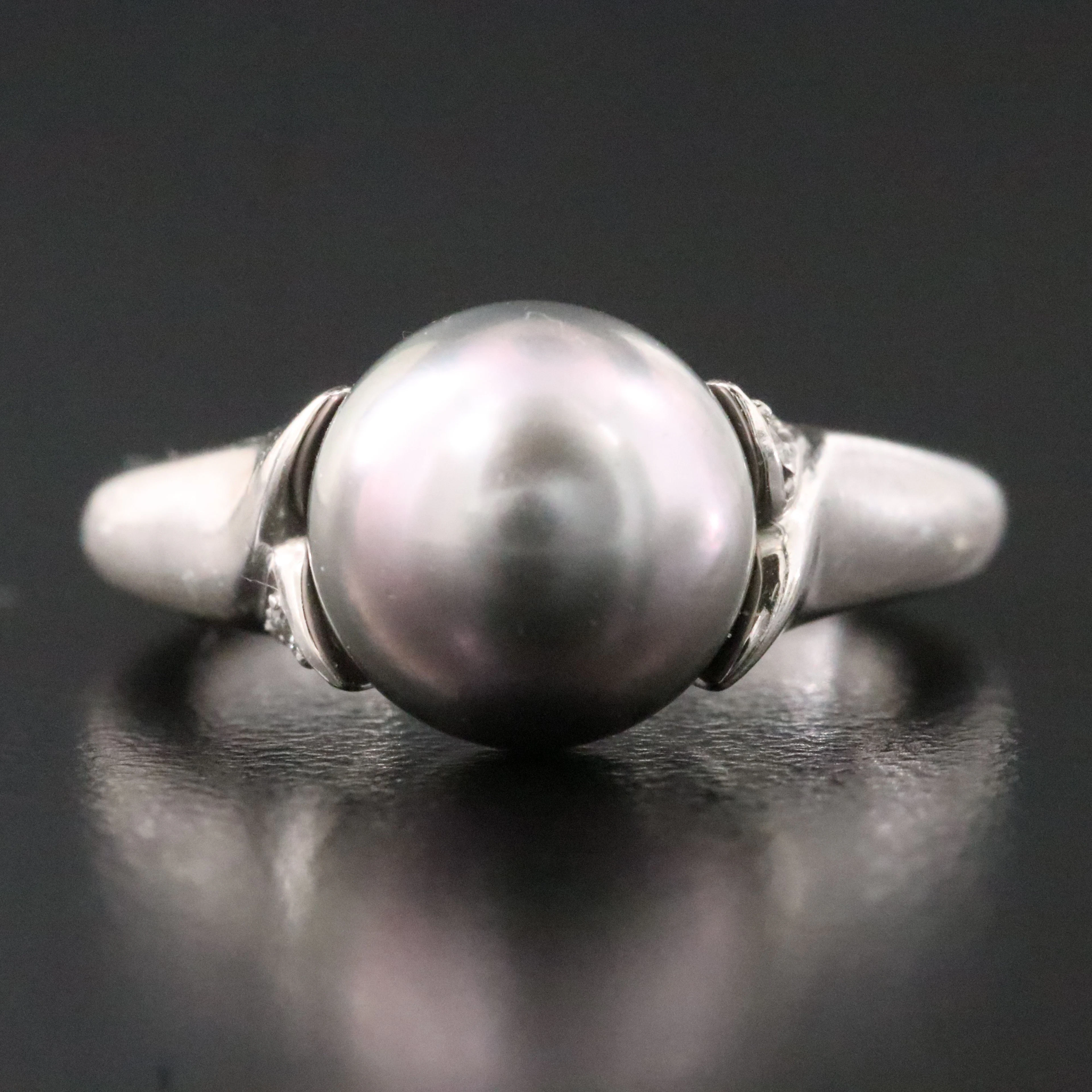 Mikimoto 18K Pearl and Diamond Ring