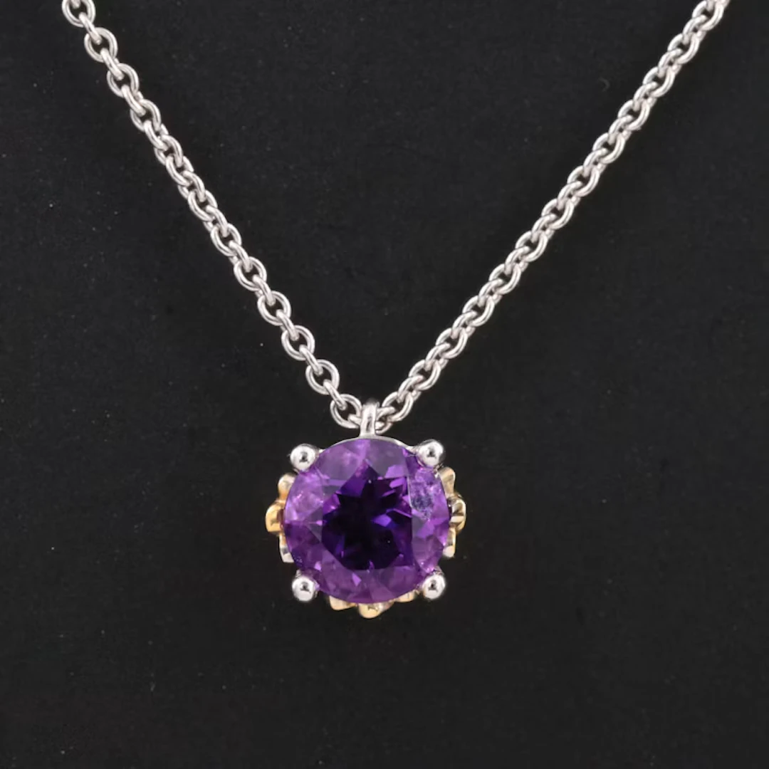 Theo Fennell 18K Amethyst and Diamond Bud Collection Pendant Necklace