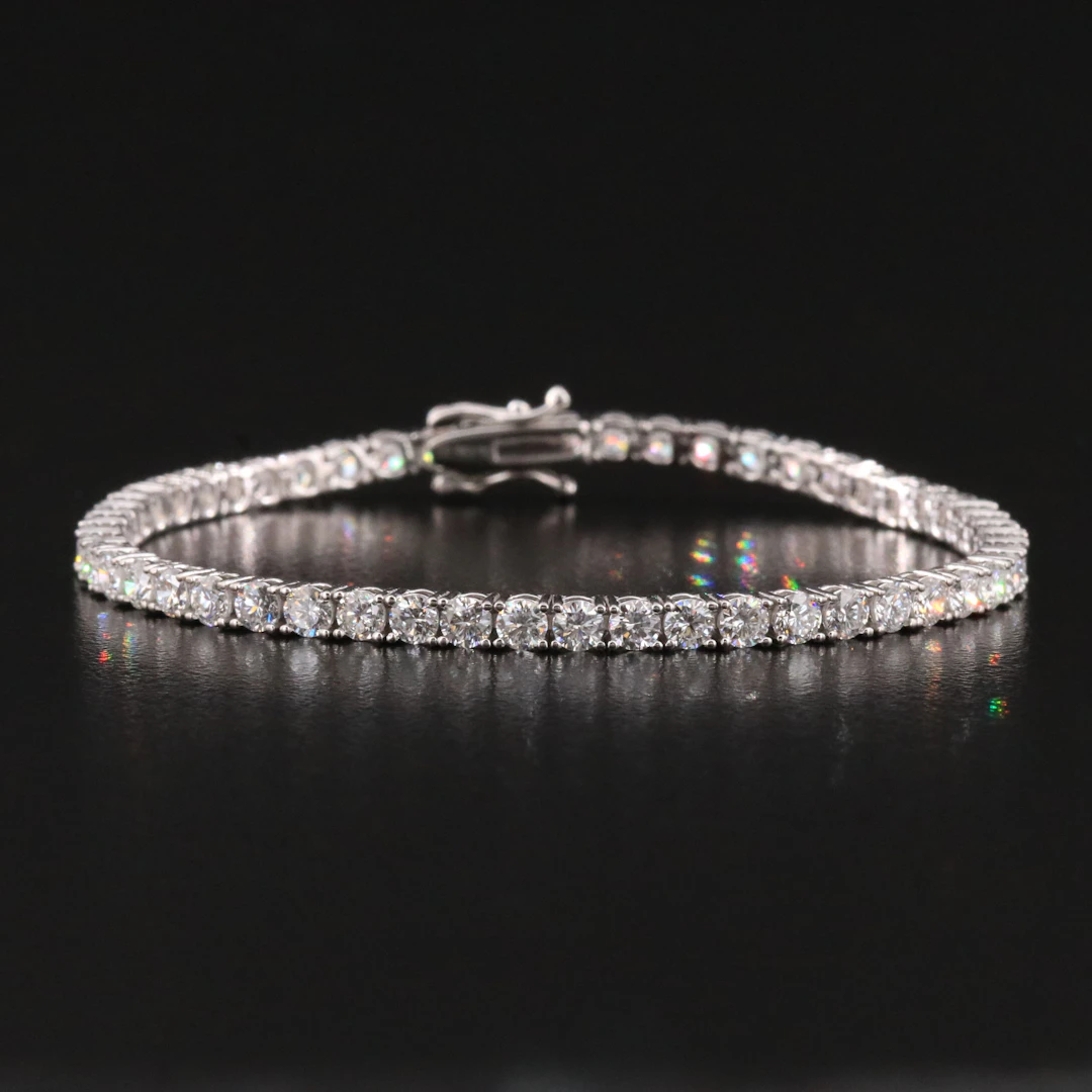 Sterling 4.68 CTW Lab Grown Diamond Line Bracelet