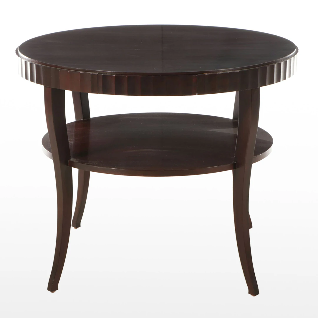 The Barbara Barry Collection by Baker Regency Style Mahogany Finish Round Table