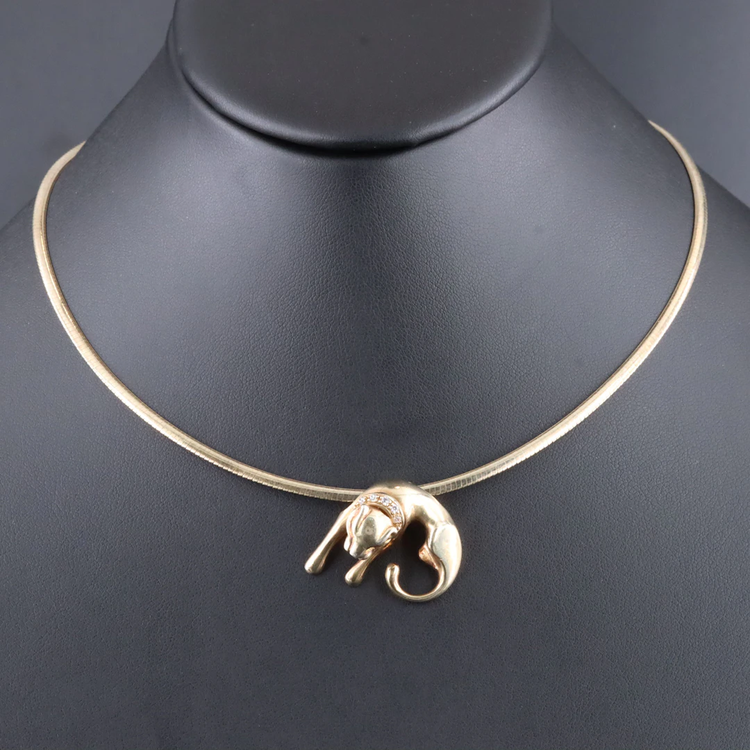 Dyadema Sterling Panther Necklace with CZ Collar