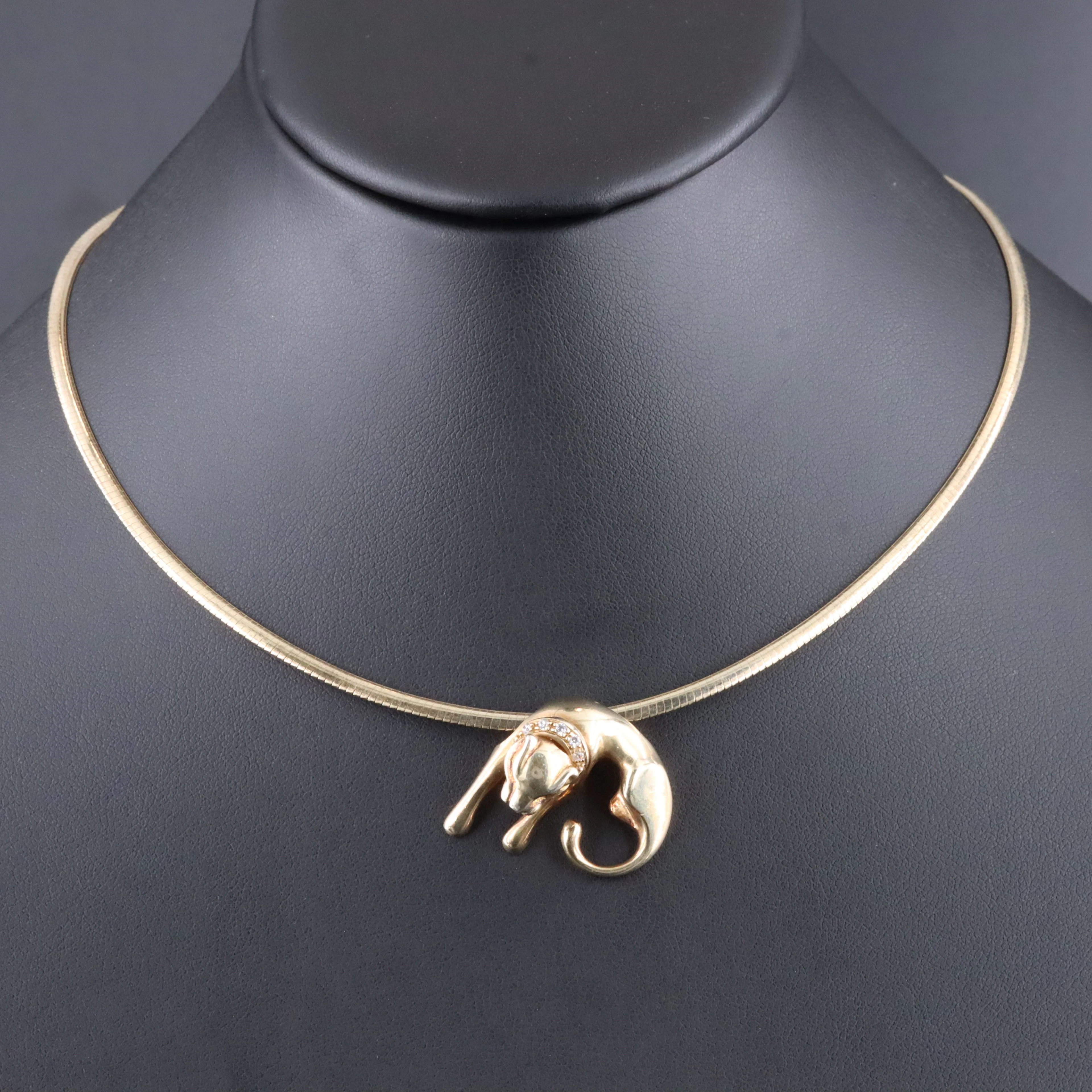 Dyadema Sterling Panther Necklace with CZ Collar