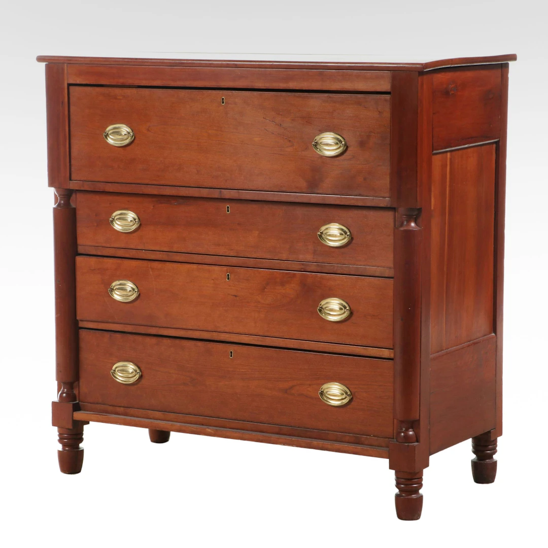 American Empire Cherrywood Chest of Drawers, 19th Century
