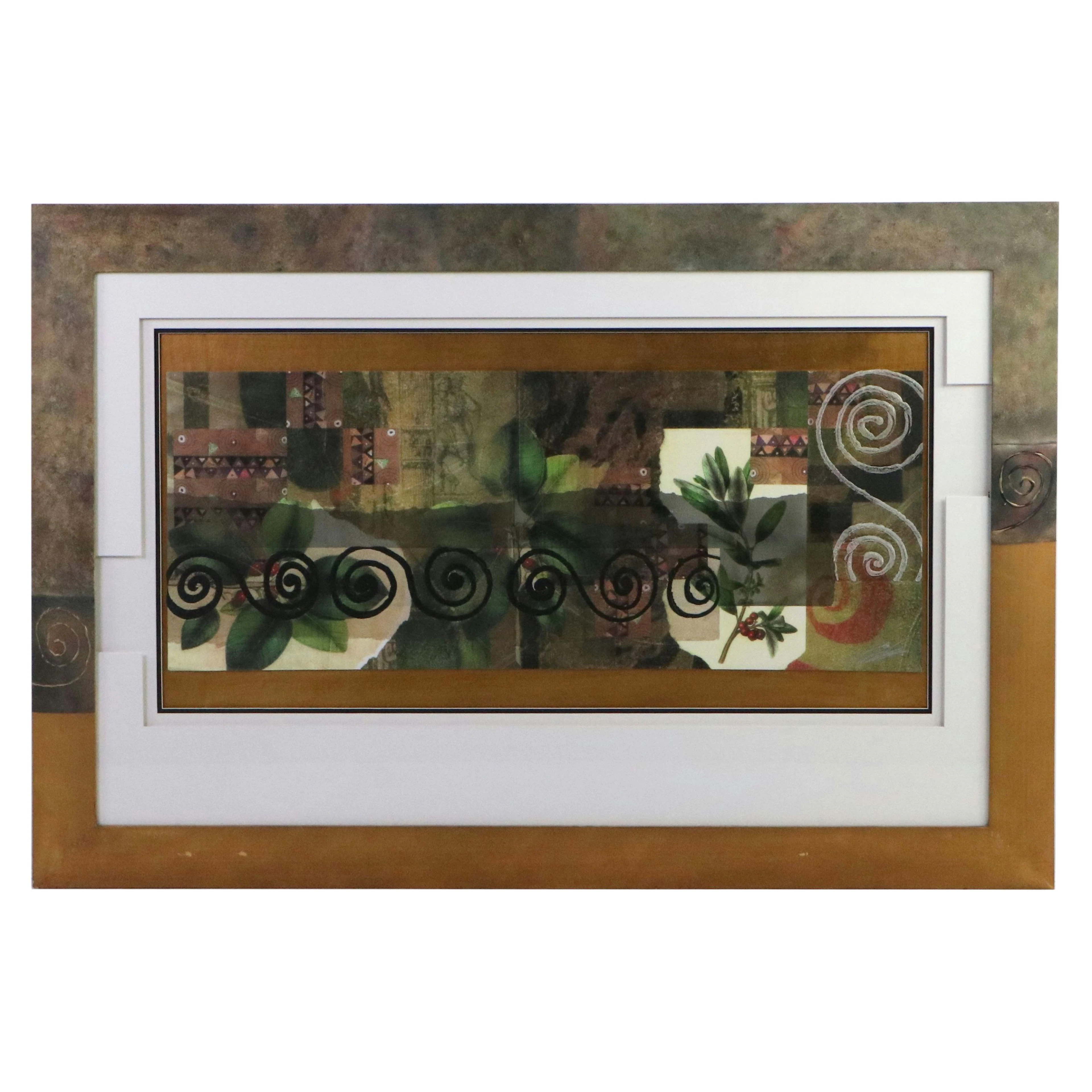 Embellished Giclée with Botanical Motifs, 21st Century