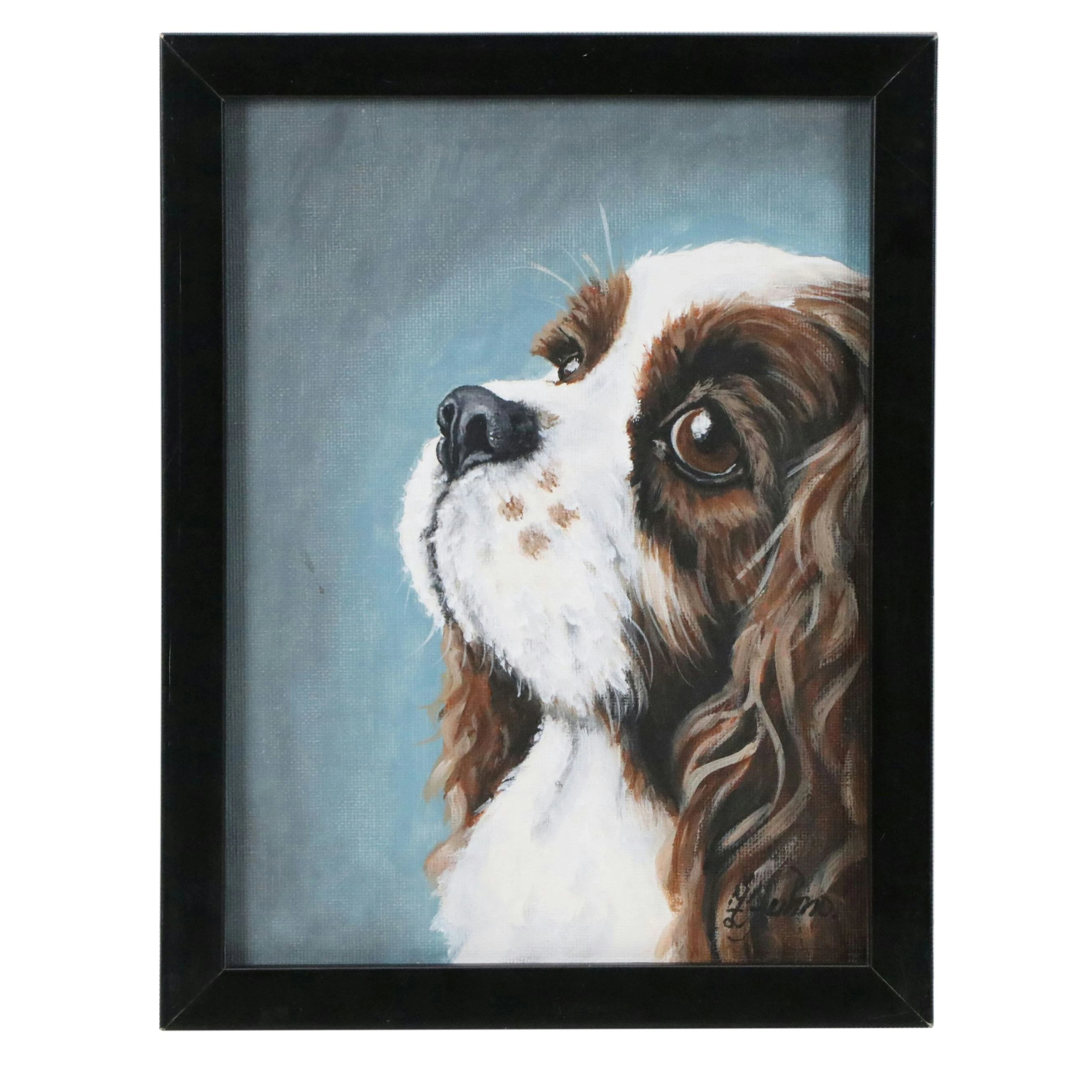 Zanna Juhno Oil Portrait of a King Charles Cavalier Spaniel, 21st Century