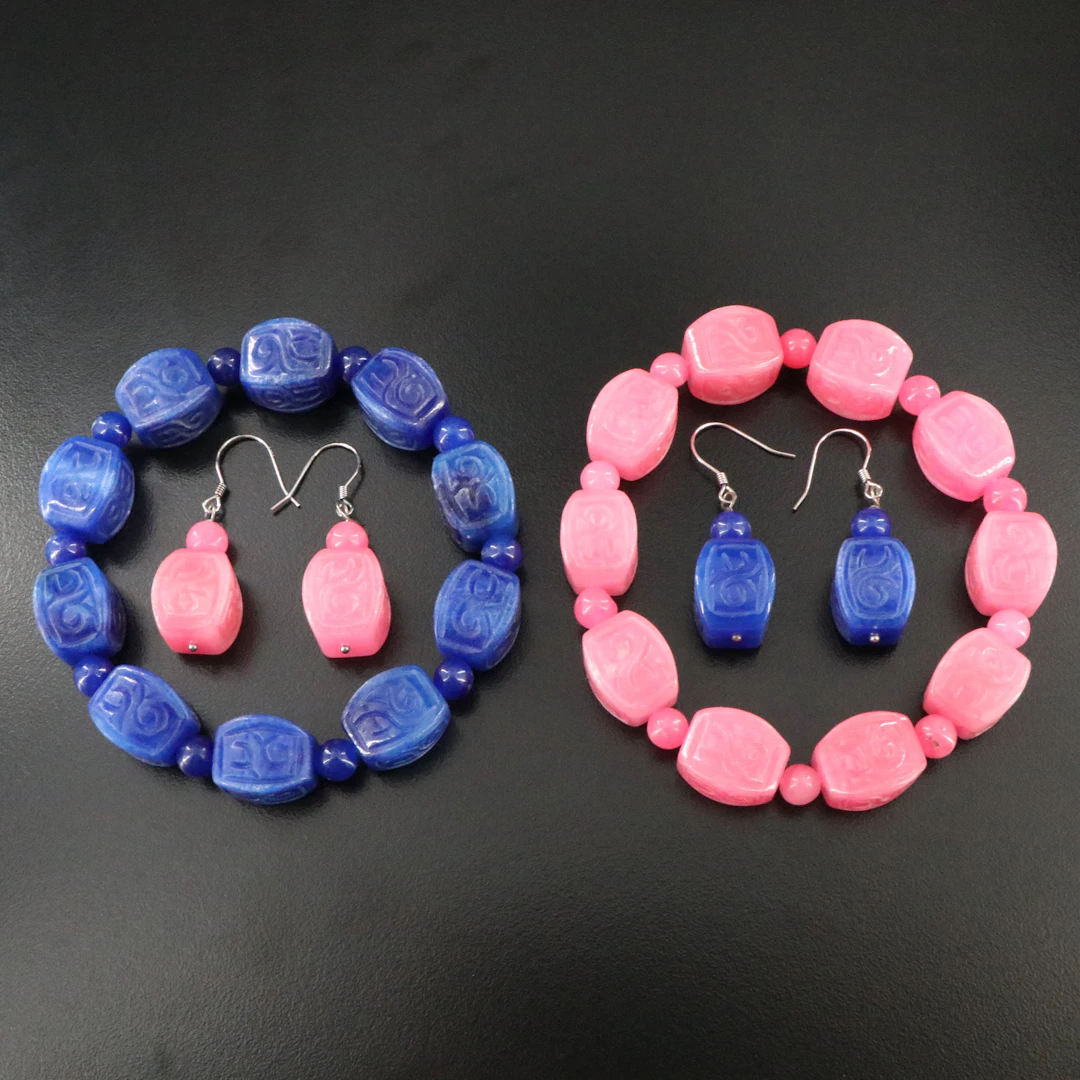 Quartzite Bracelets and Earrings with Sterling