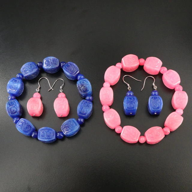 Quartzite Bracelets and Earrings with Sterling