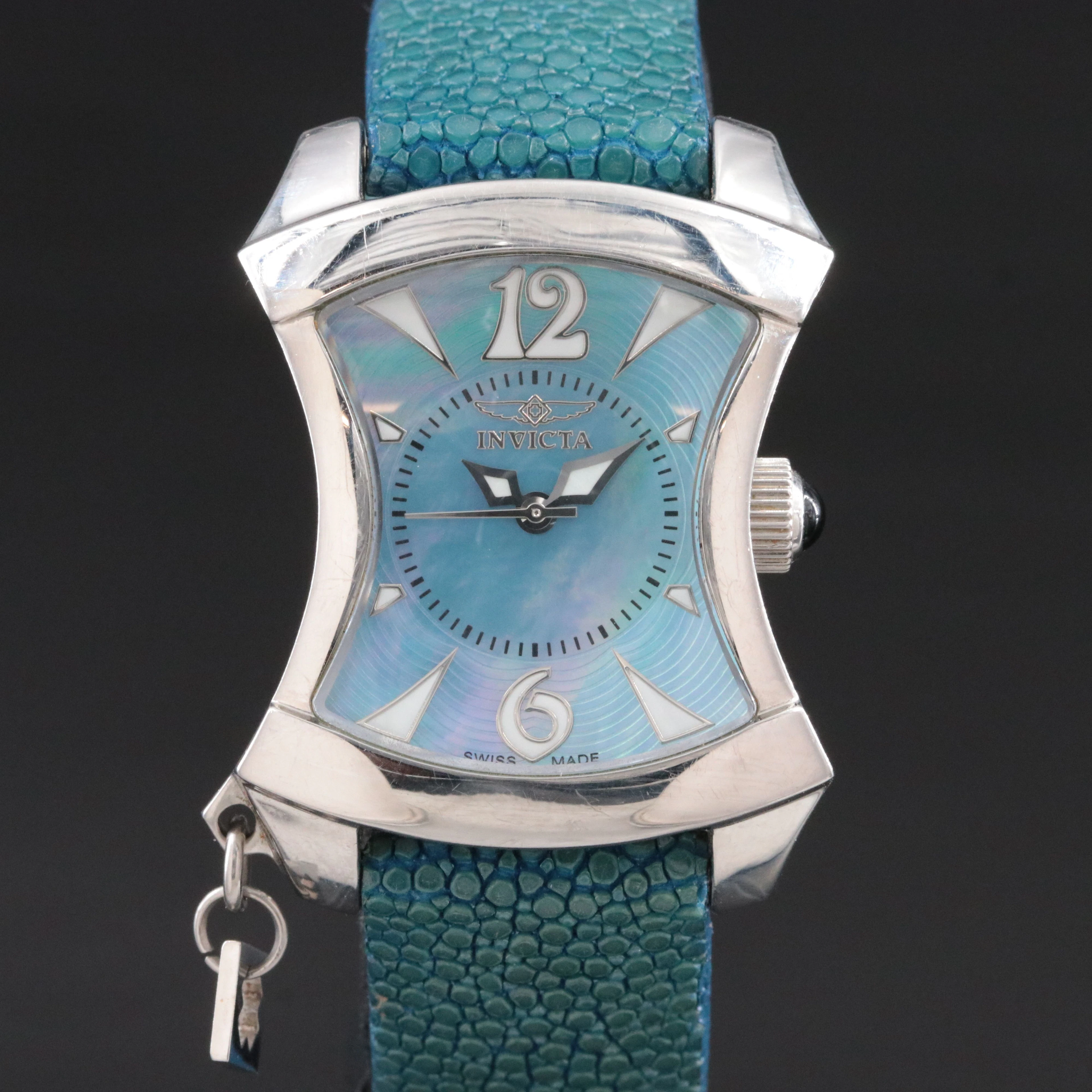 Invicta Hourglass Mother-of-Pearl and Stainless Steel Swiss Quartz Watch