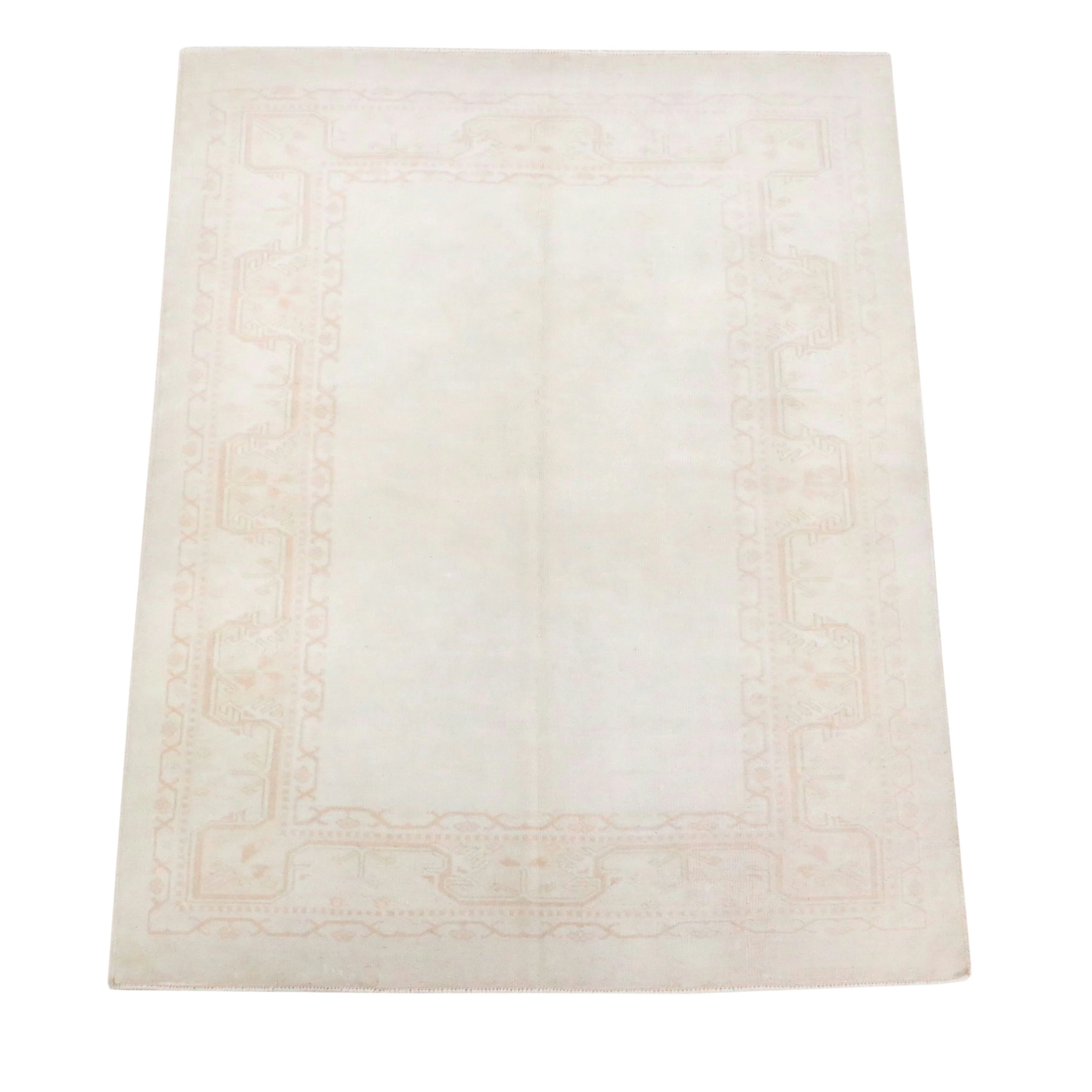 4'7 x 6'11 Hand-Knotted Turkish Oushak Area Rug