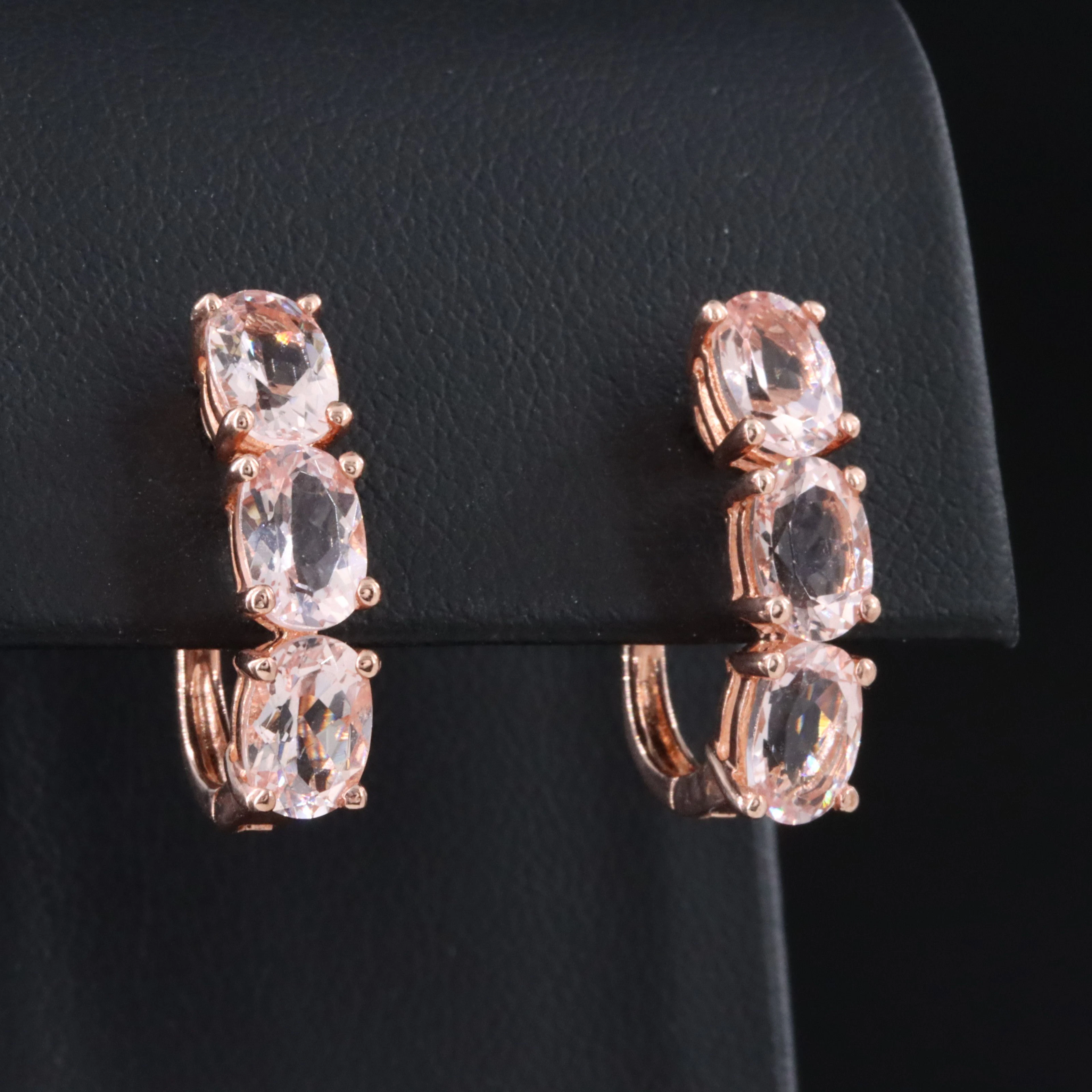 Sterling Morganite Drop Earrings