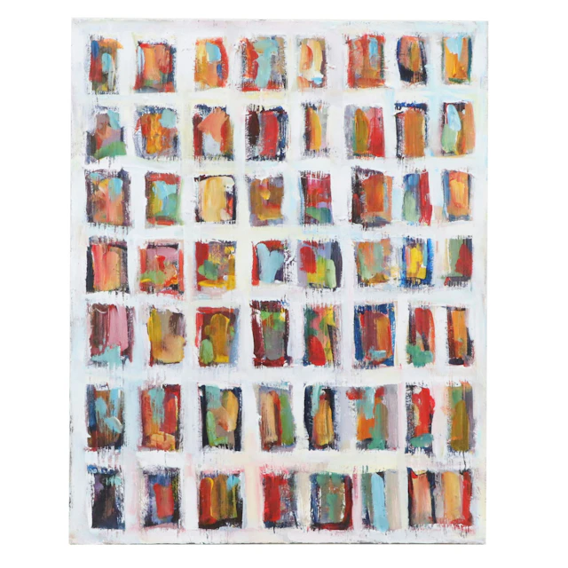 Leif Janek Abstract Geometric Acrylic Painting, 21st Century