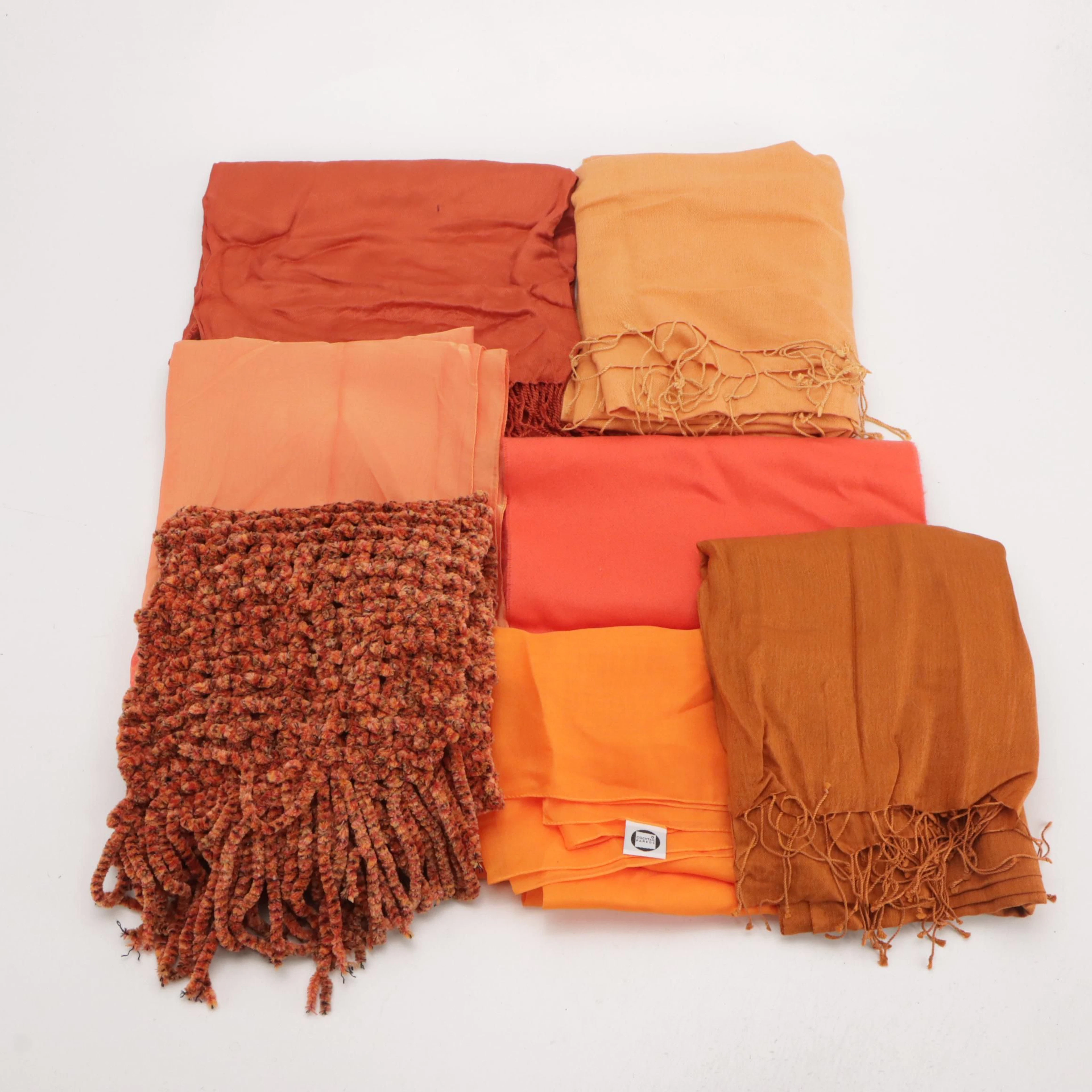 Jones New York, Tashi, Echo, and More Orange Fringe Scarves, Shawls and Pareo