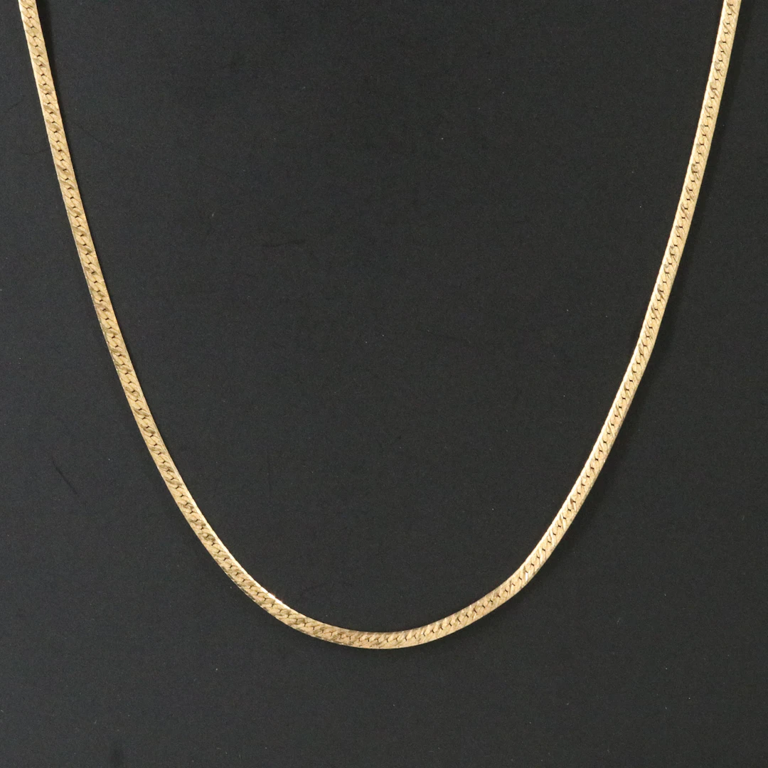 14K Herringbone Chain Necklace