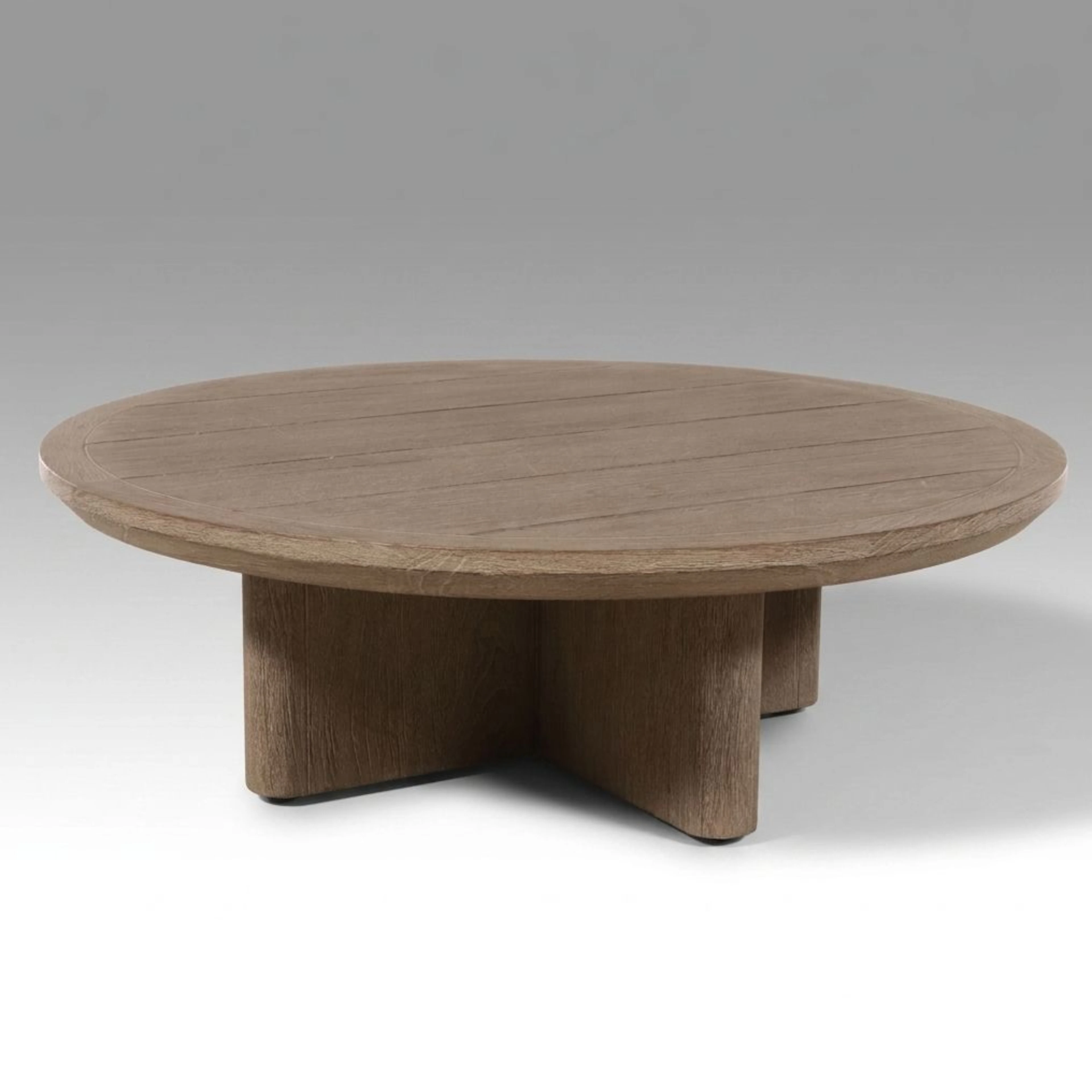 Restoration Hardware "Balmain" Teak Round Coffee Table