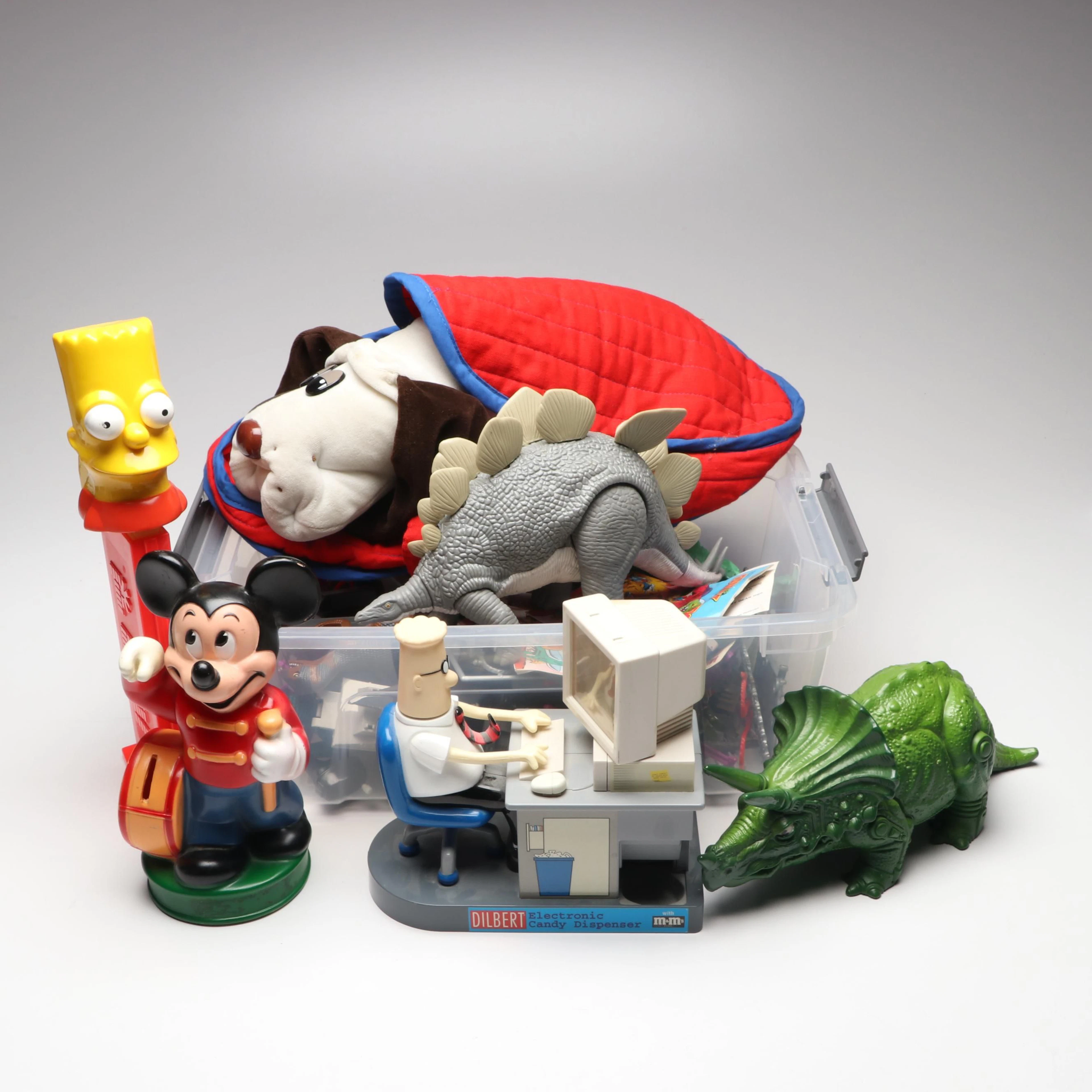 Playskool and Mattel Vintage Dinosaurs with Other Toys
