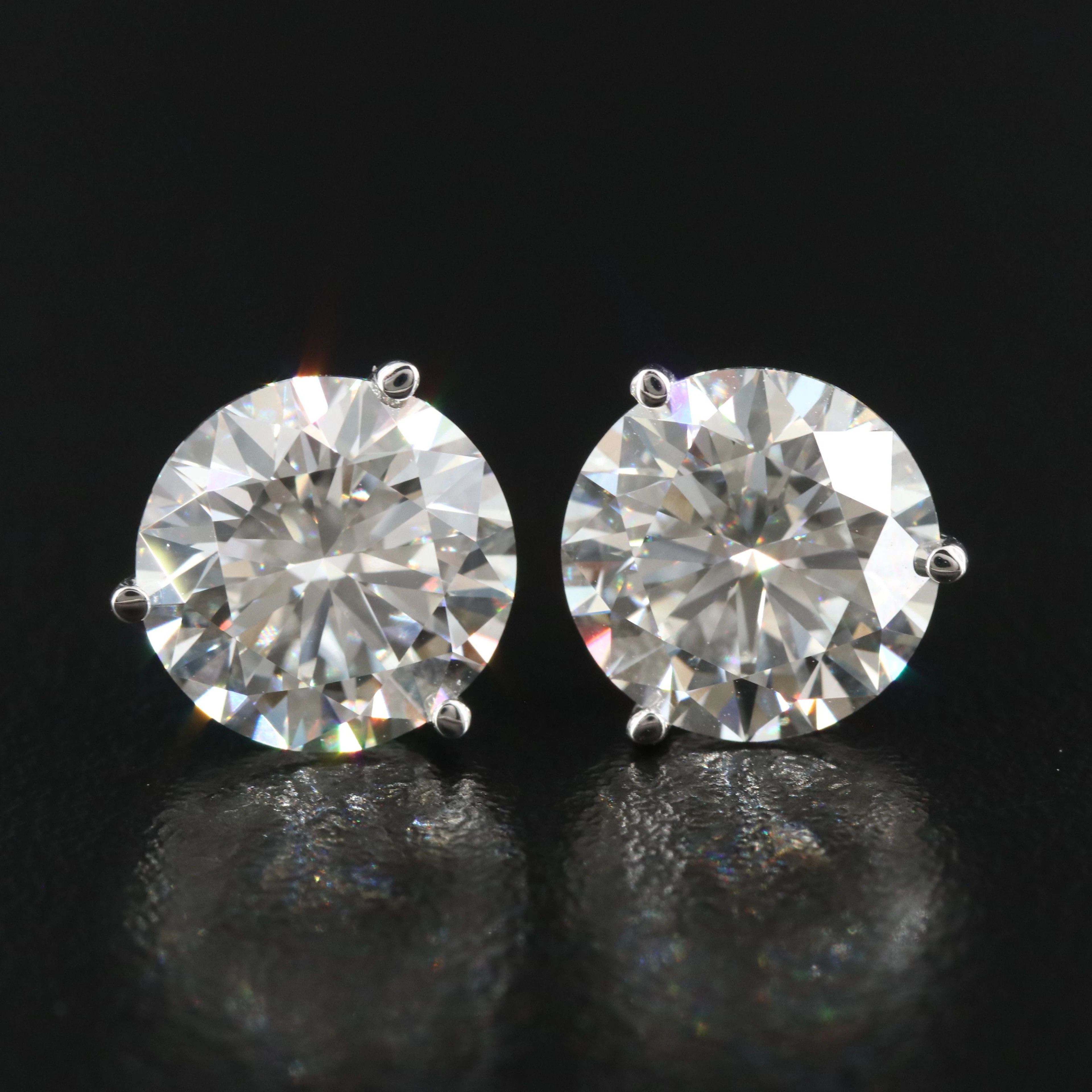 14K 6.04 CTW Lab Grown Diamond Solitaire Earrings with IGI Reports