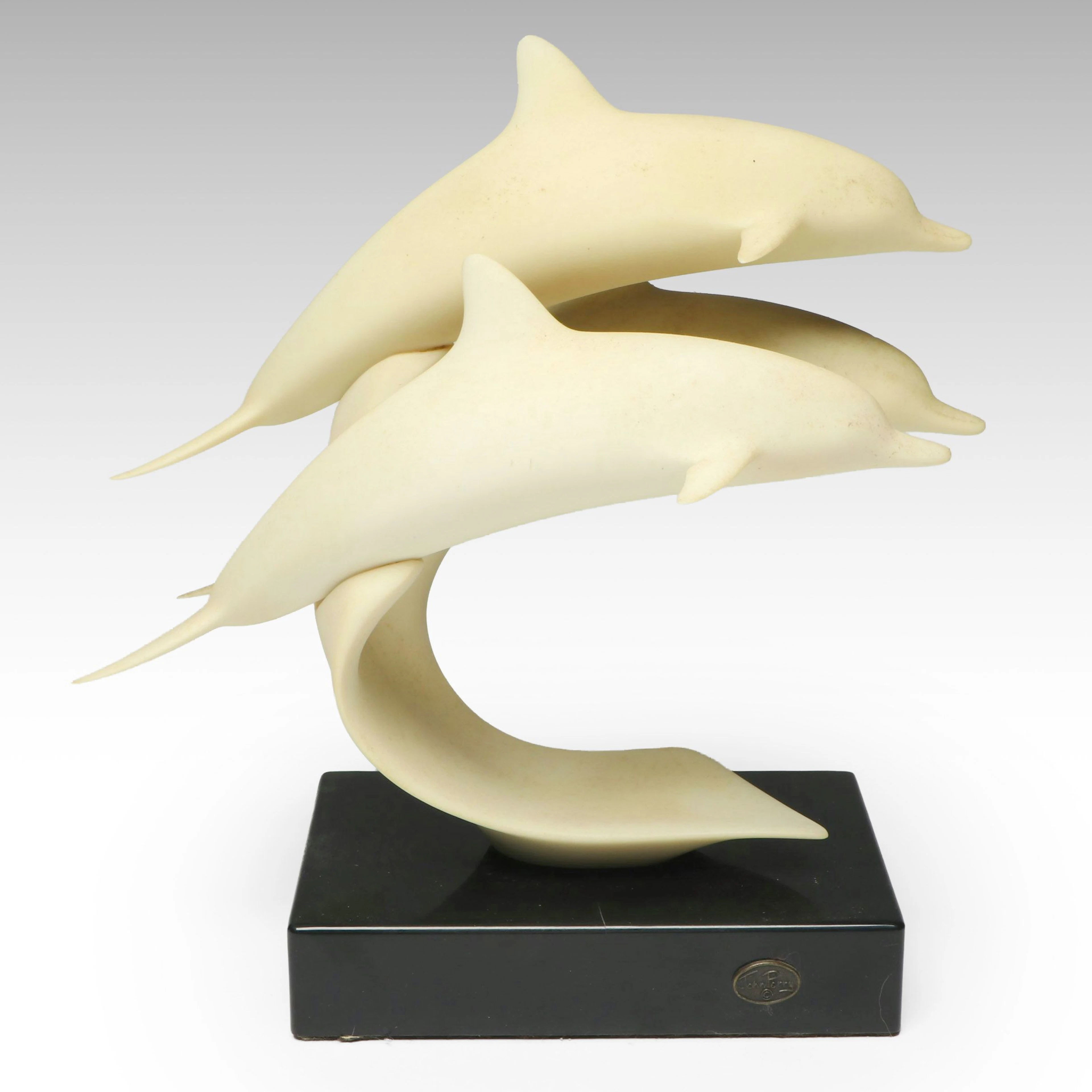 John Perry Studio Mounted Dolphin Figure, Late 20th Century