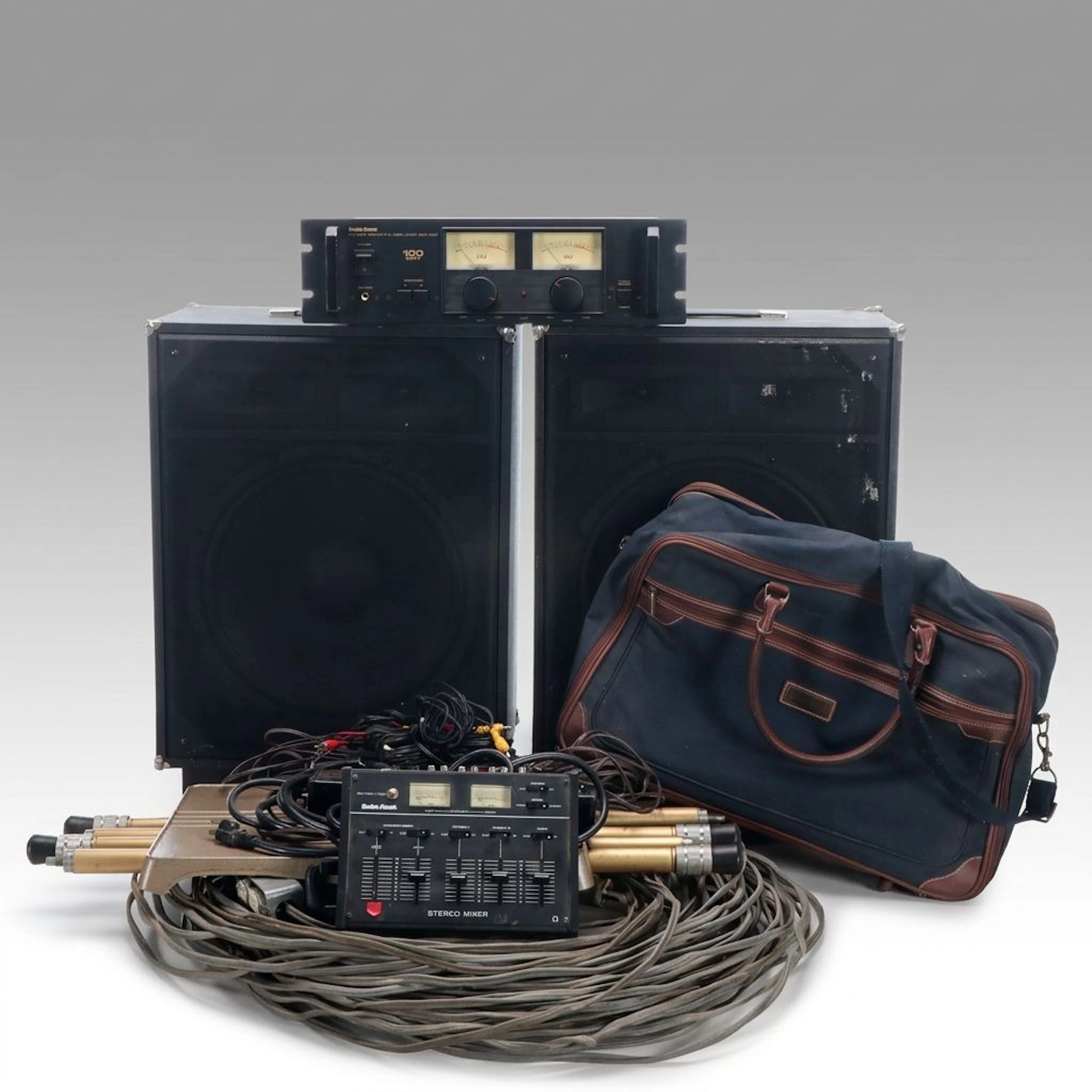 Radio Shack and Realistic PA Speakers, Amplifier and Battery Tester