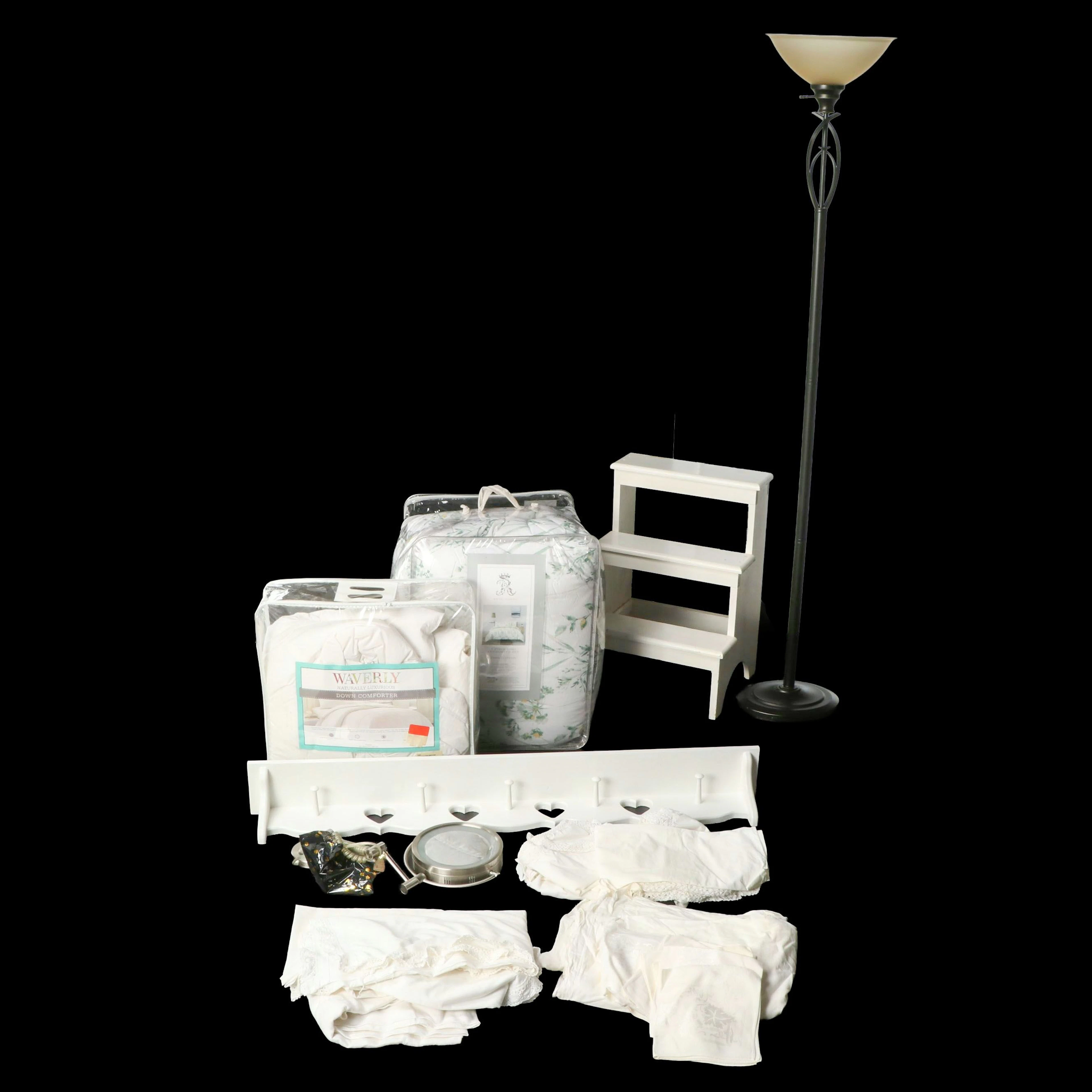 Rachel Ashwell King Comforter Set with Floor Lamp and More Bedroom Décor