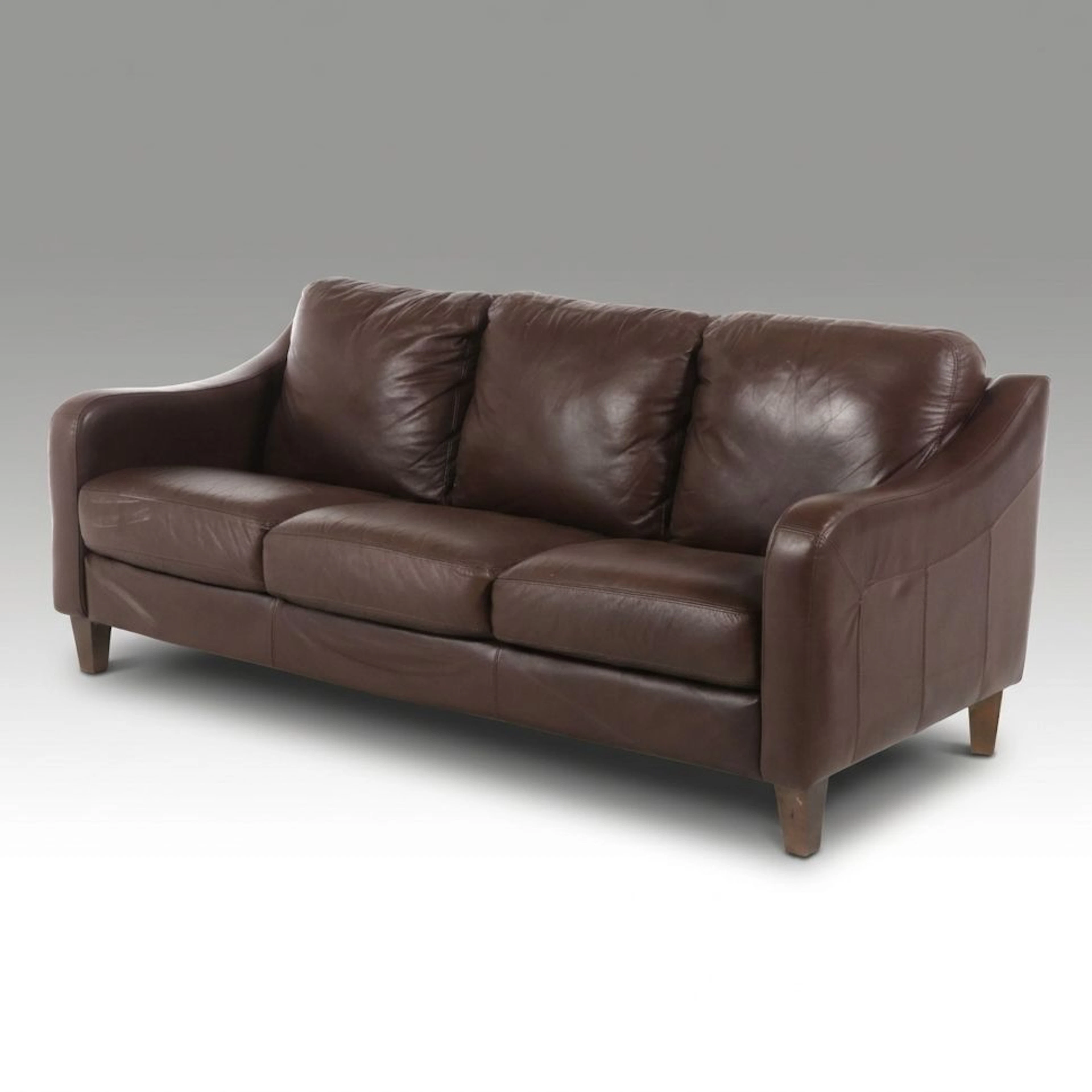 Divani Chateau d'Ax Brown Leather Sofa