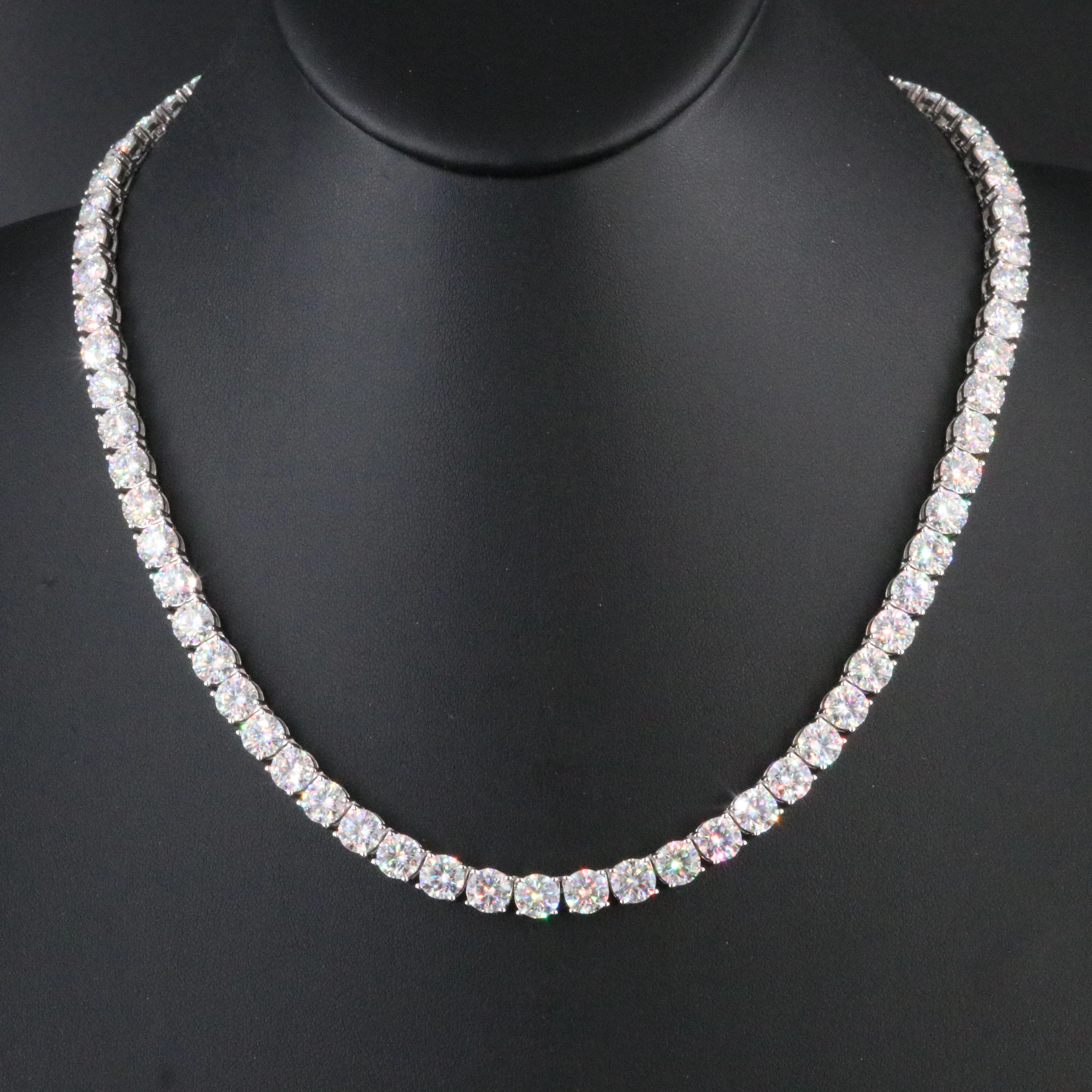 Sterling Moissanite Rivière Necklace