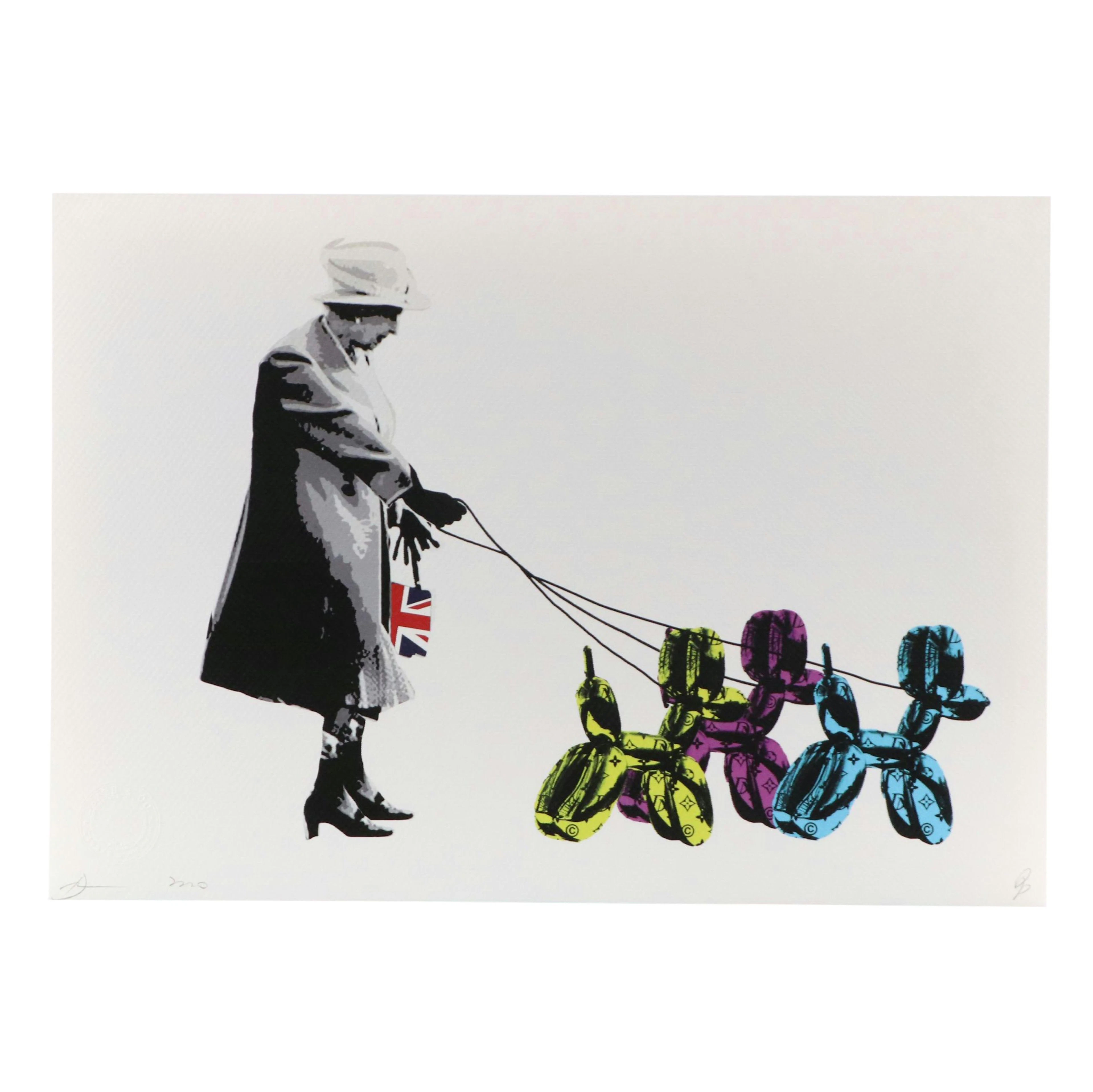 Death NYC Graphic Digital Print Featuring Jeff Koons and Queen Elizabeth