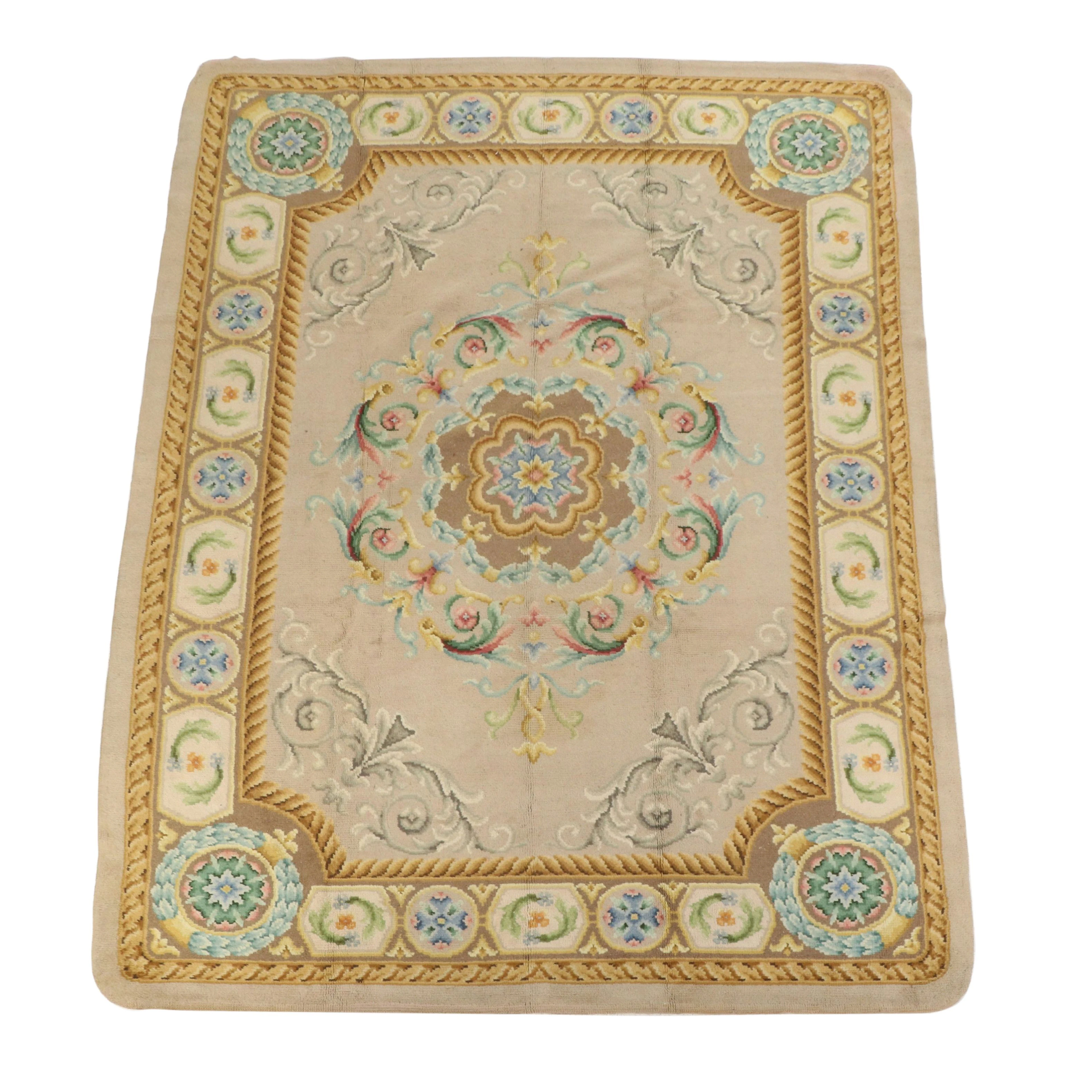 9'9 x 12'8 Hand-Knotted Sino-French Aubusson Room Sized Rug