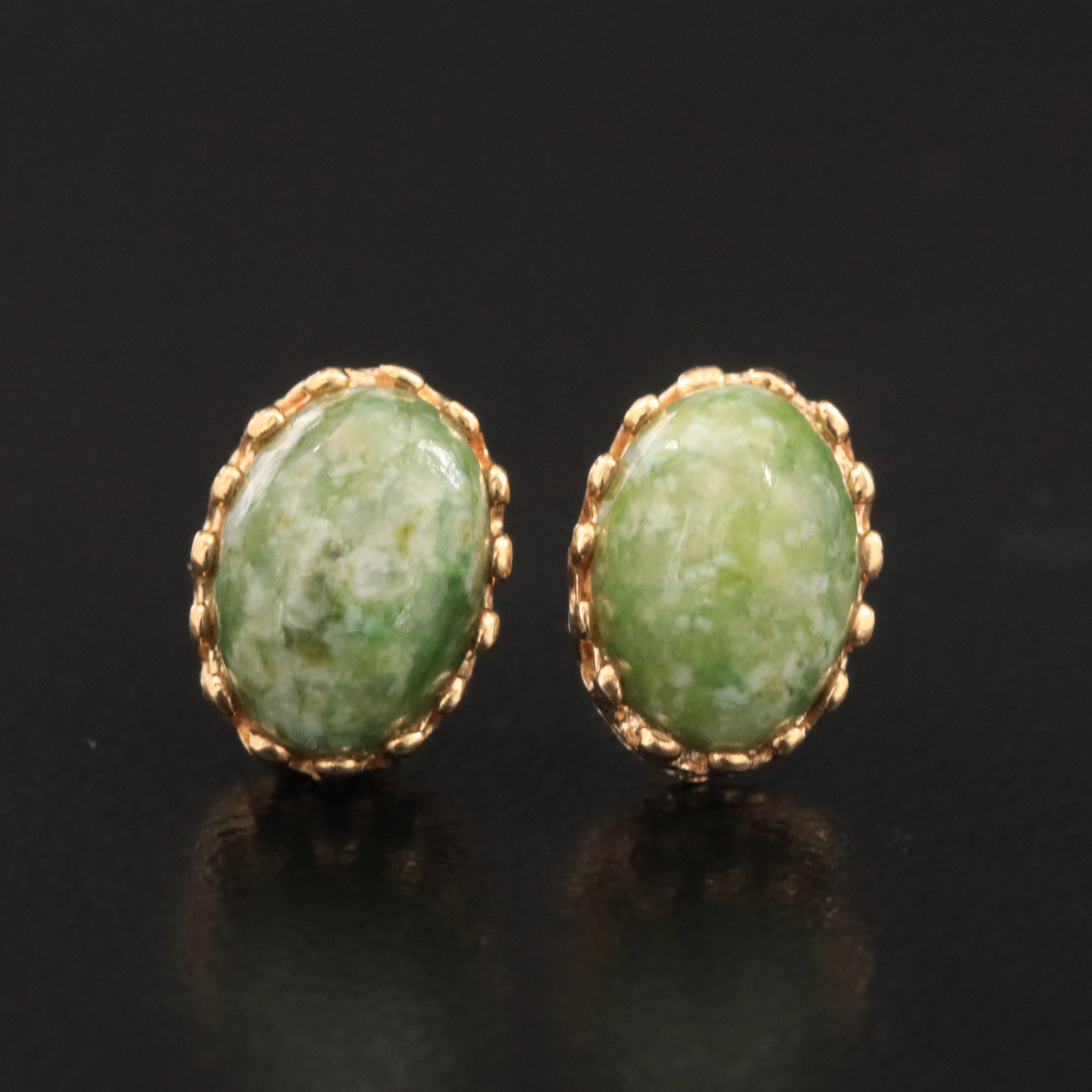 14K Jasper Stud Earrings