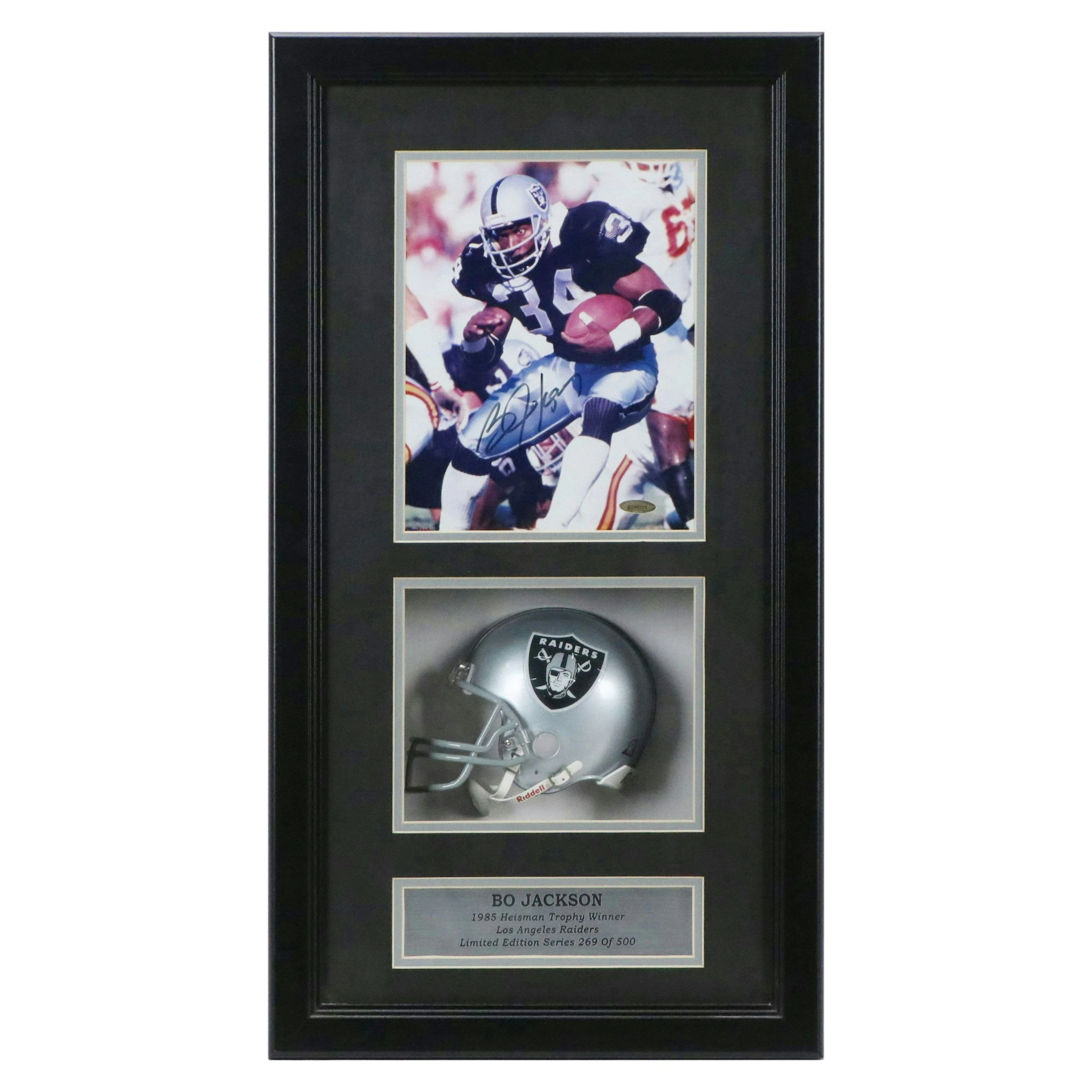 Bo Jackson Signed Los Angeles Raiders Print with Limited Edition Display
