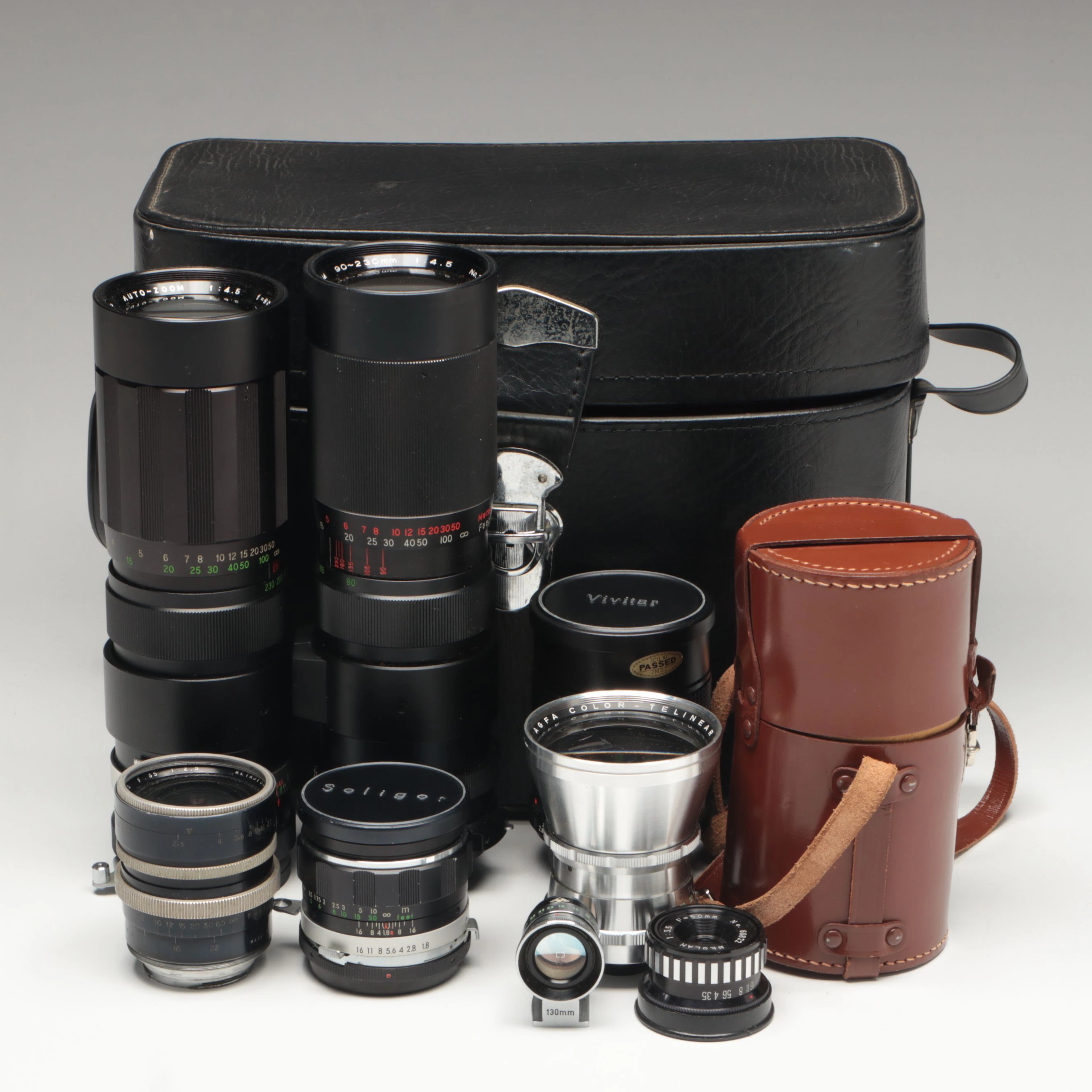 Soligor Camera Bag with Vivitar and Other Lenses