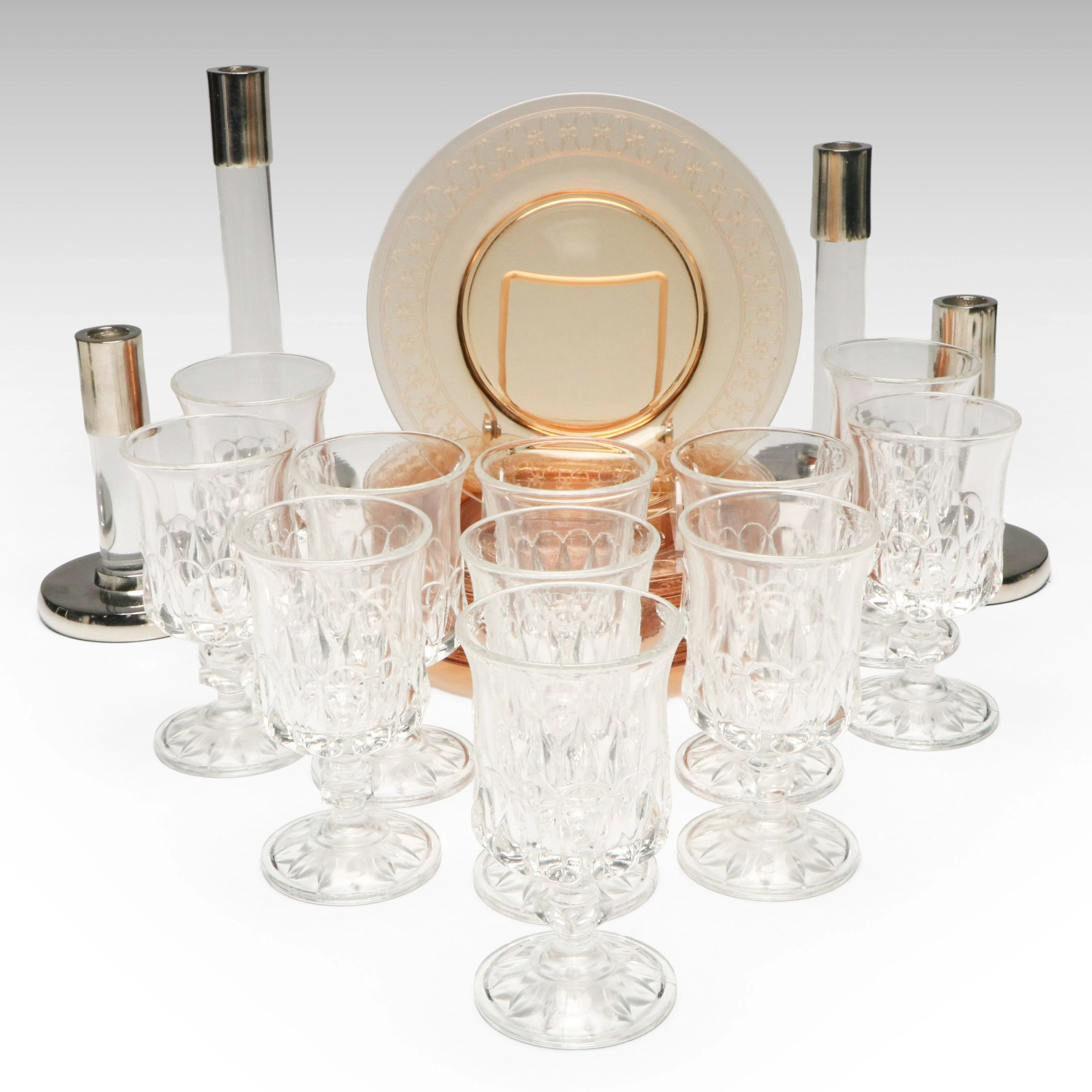 Adams "Crystal Wedding" Water Goblets with More Glass and Acrylic Tableware