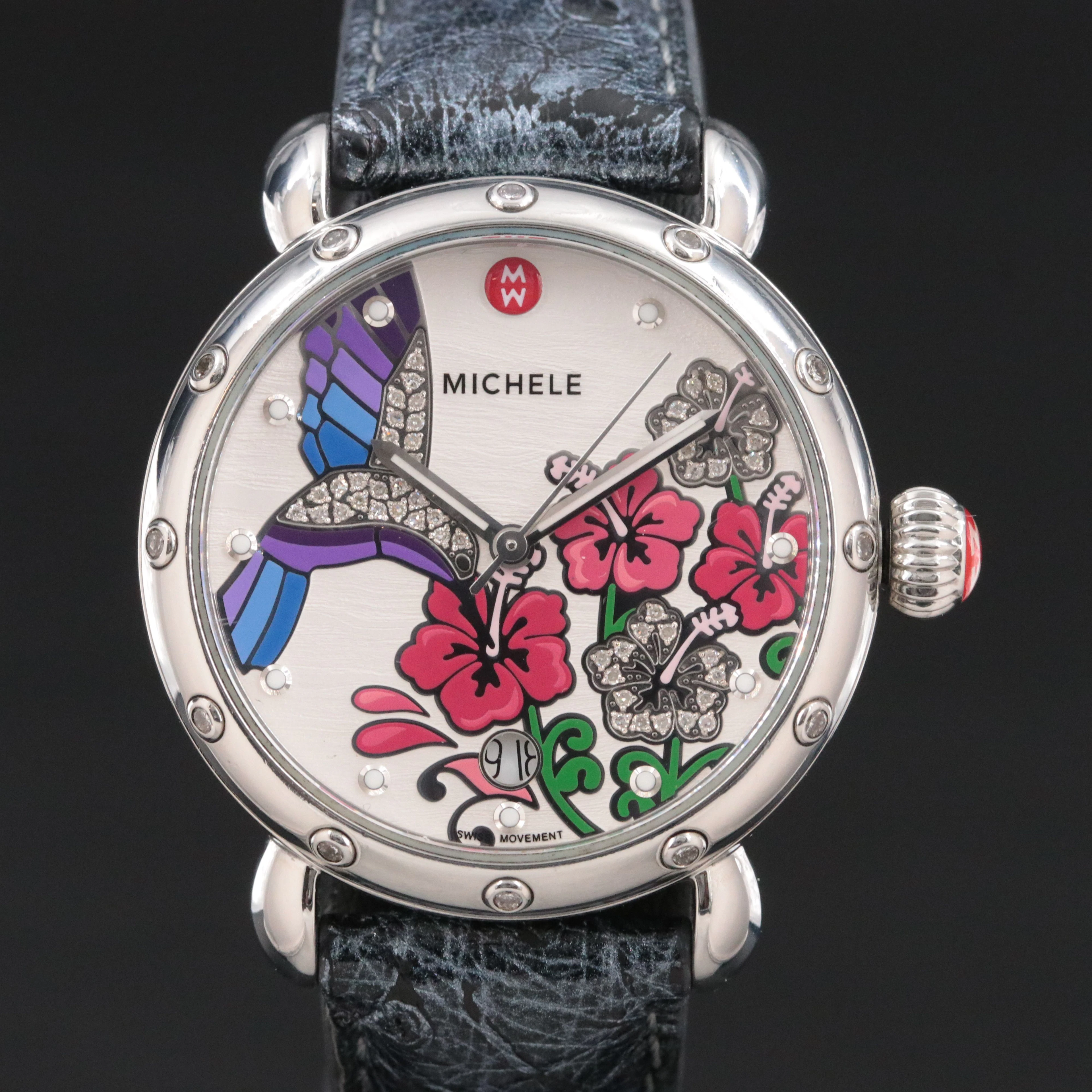 Michele CSX Garden Party Diamond Hummingbird Limited Edition Quartz Watch