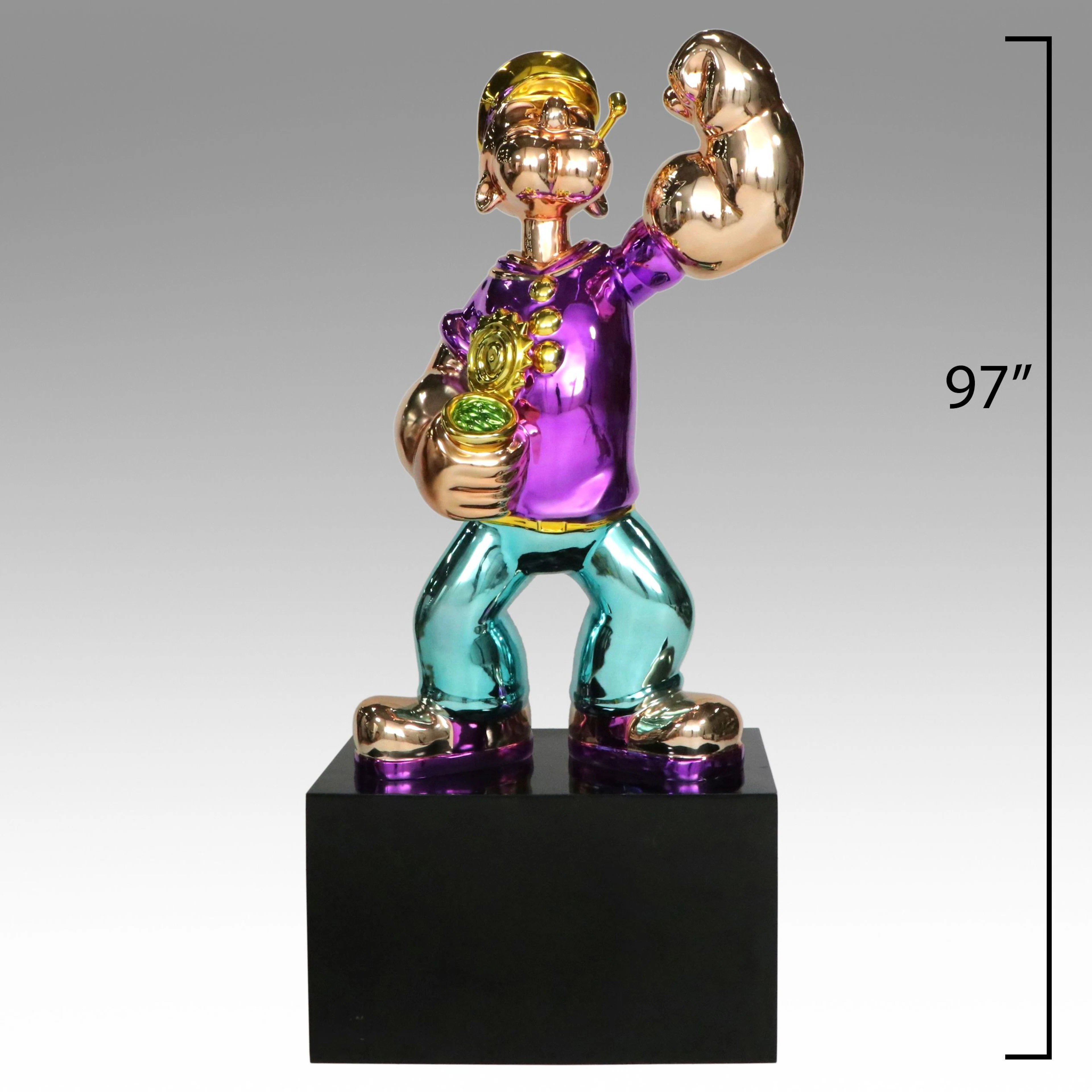 In the Manner of Jeff Koons Fiberglass Sculpture "Popeye"