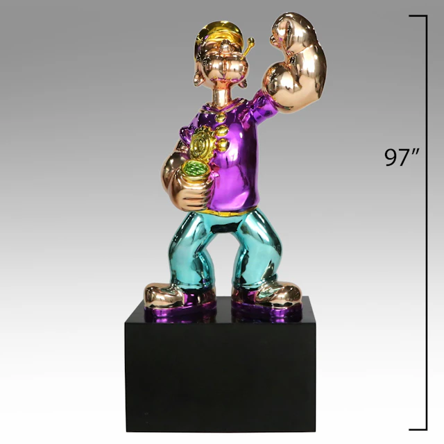 In the Manner of Jeff Koons Fiberglass Sculpture "Popeye"