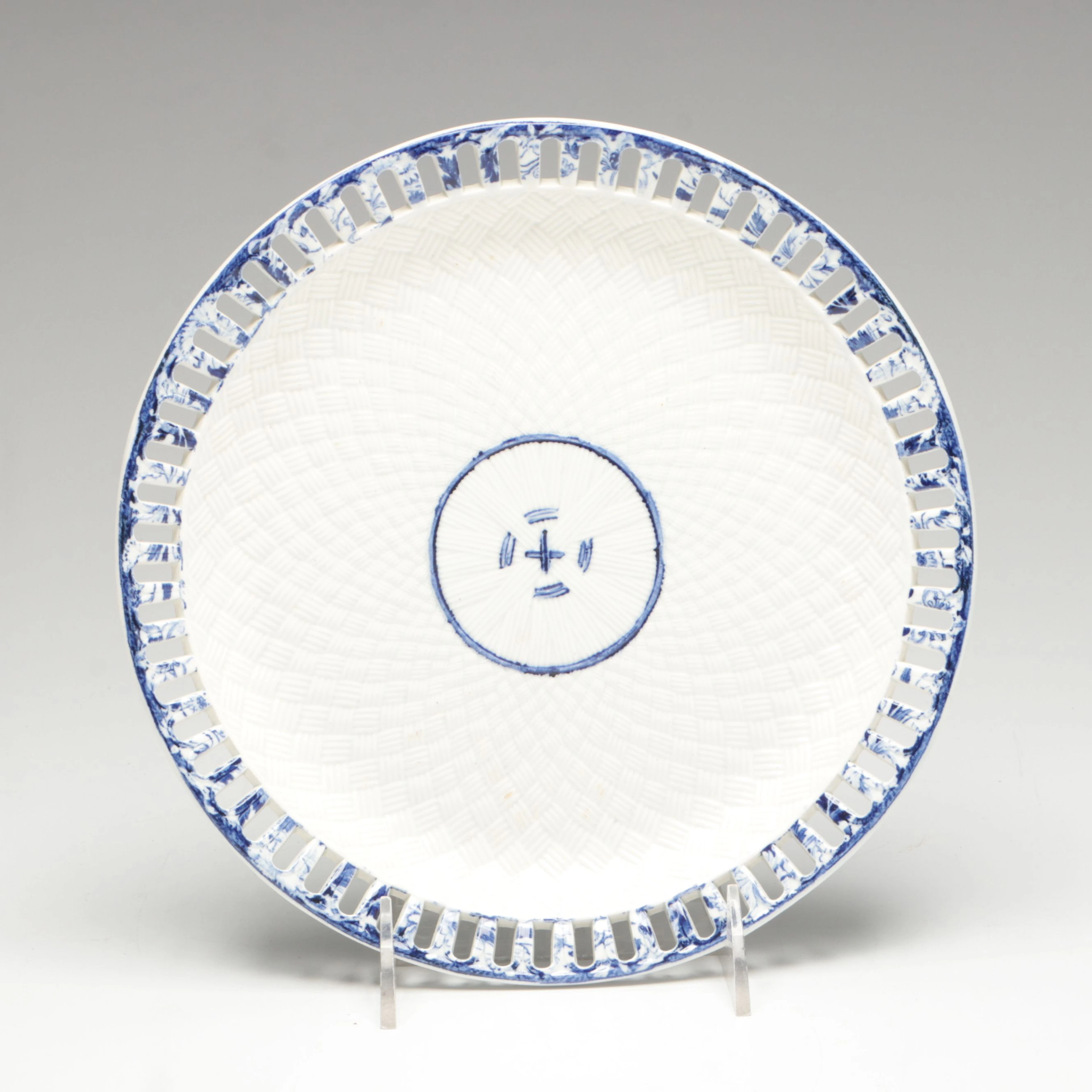 Wedgwood English Reticulated Basketweave Plate, 19th Century