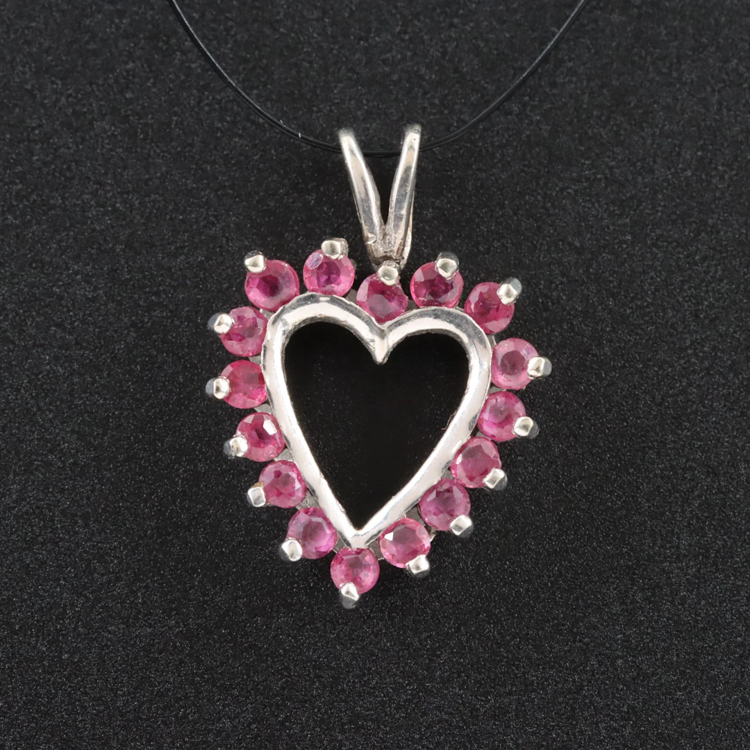 14K Ruby Heart Pendant