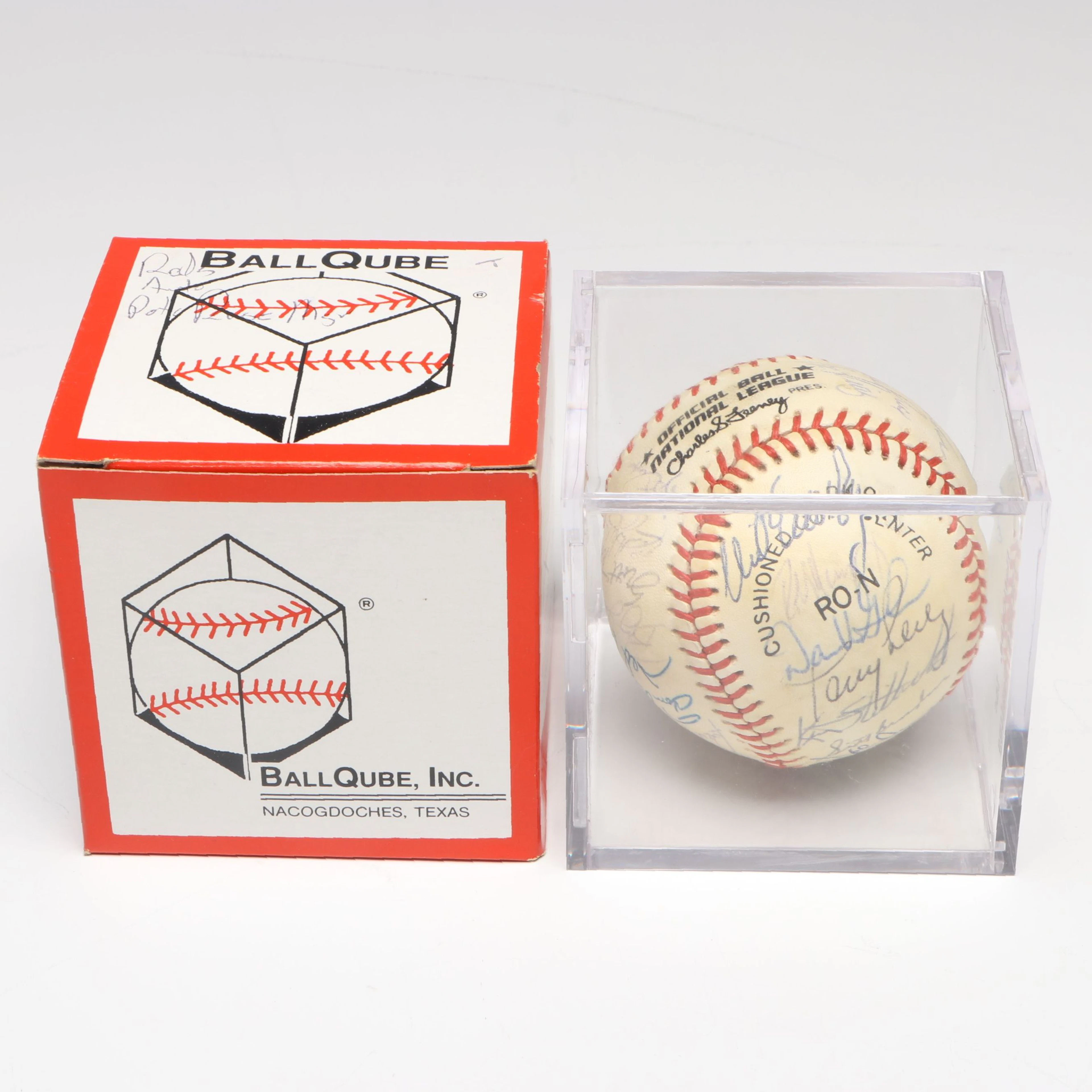 1987 Cincinnati Reds Team-Signed Baseball, Including Rose, Perez, Parker