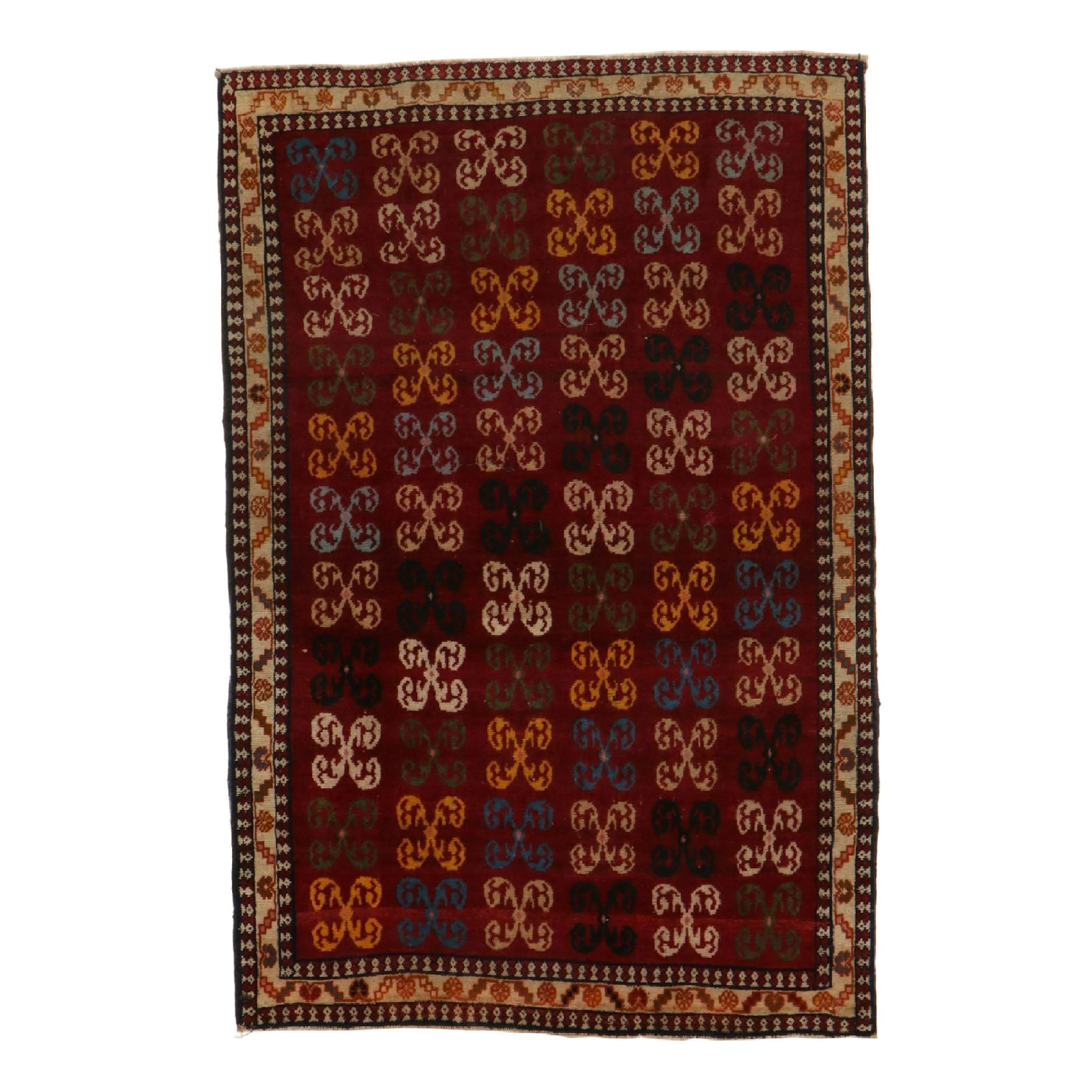 3'6 x 5'2 Hand-Knotted Afghan Baluch Accent Rug