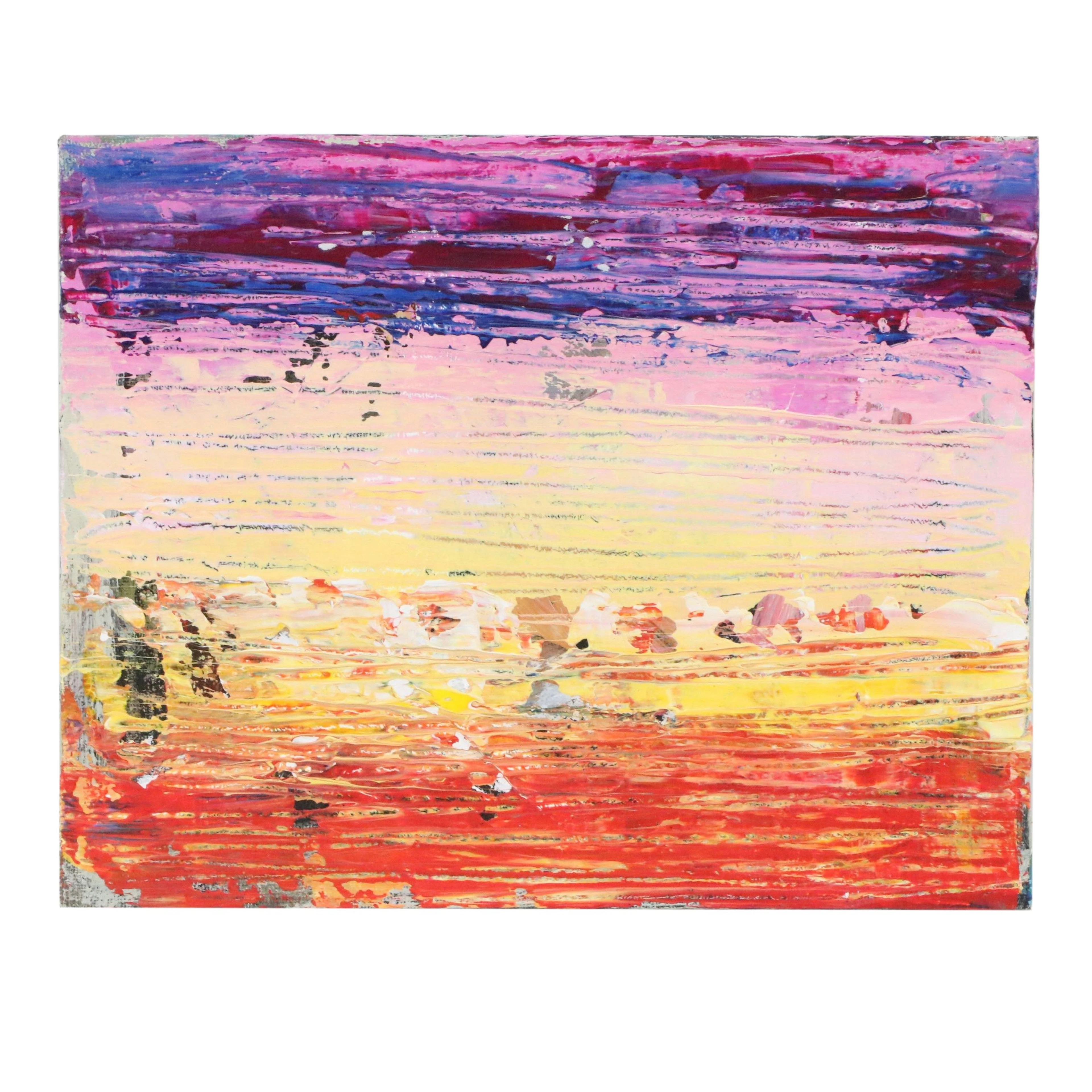 Leif Janek Abstract Landscape Impasto Acrylic Painting