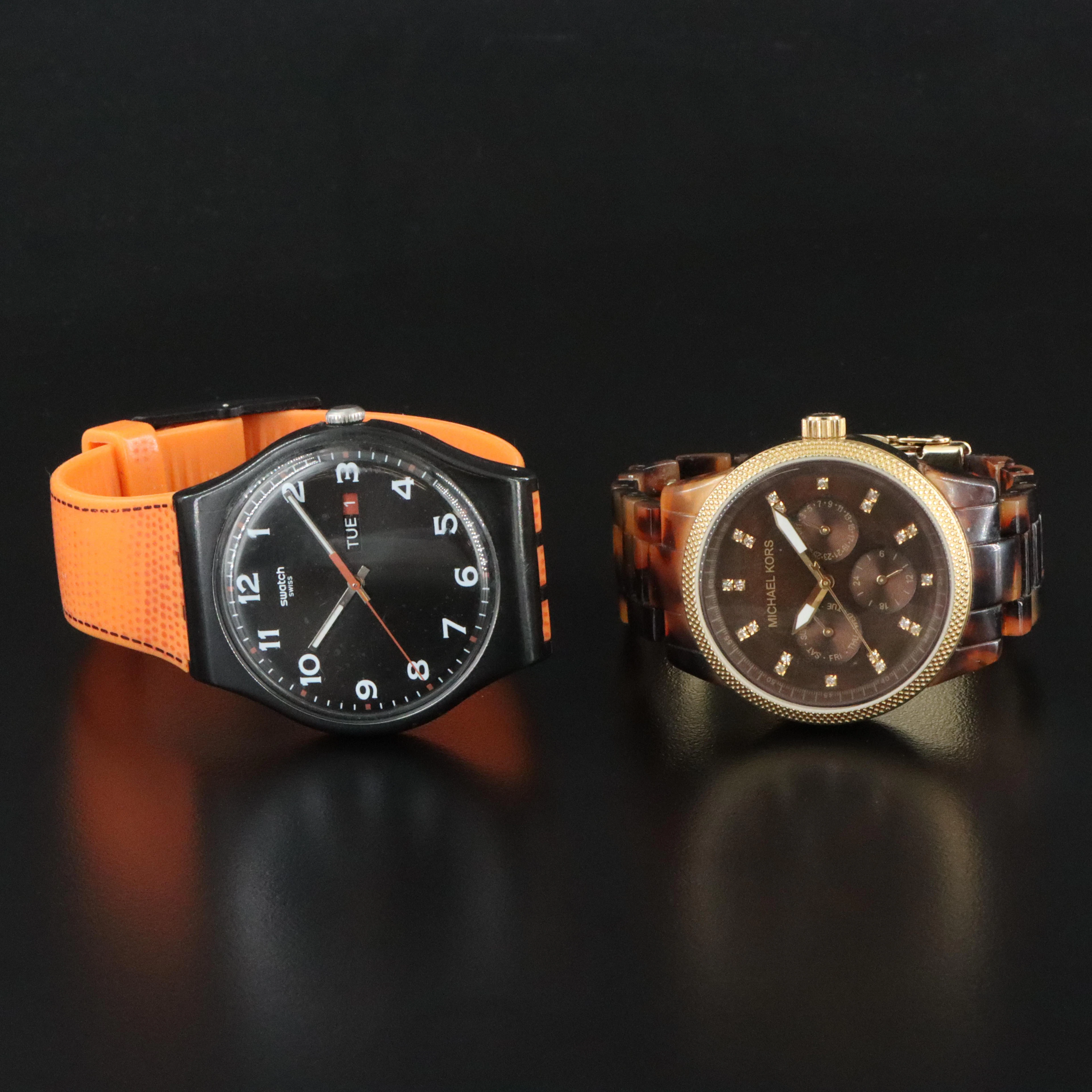 Michael Kors Jet Set and Swatch Faux Fox Quartz Watches