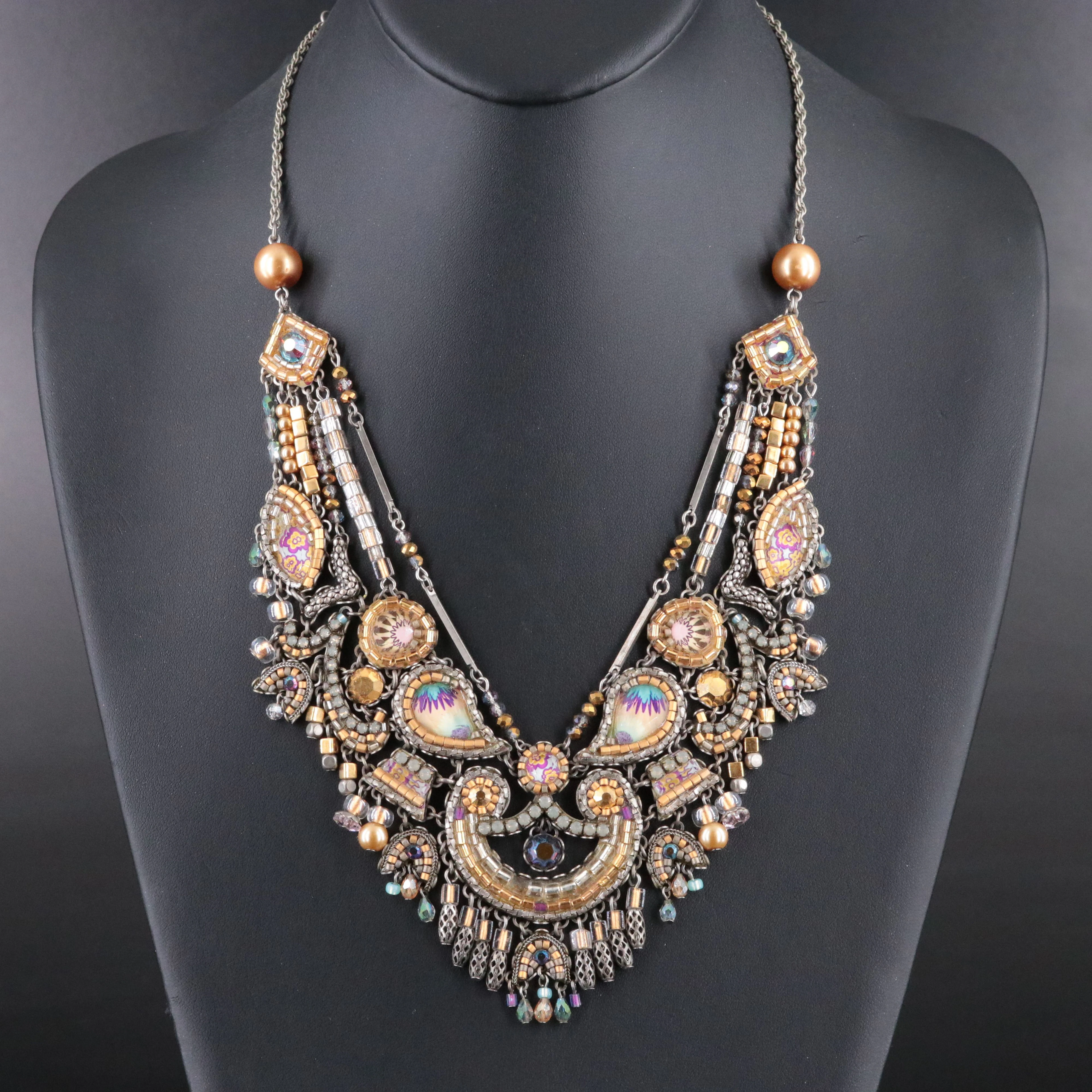 Ayala Bar Fringe Faux Pearl and Glass Necklace