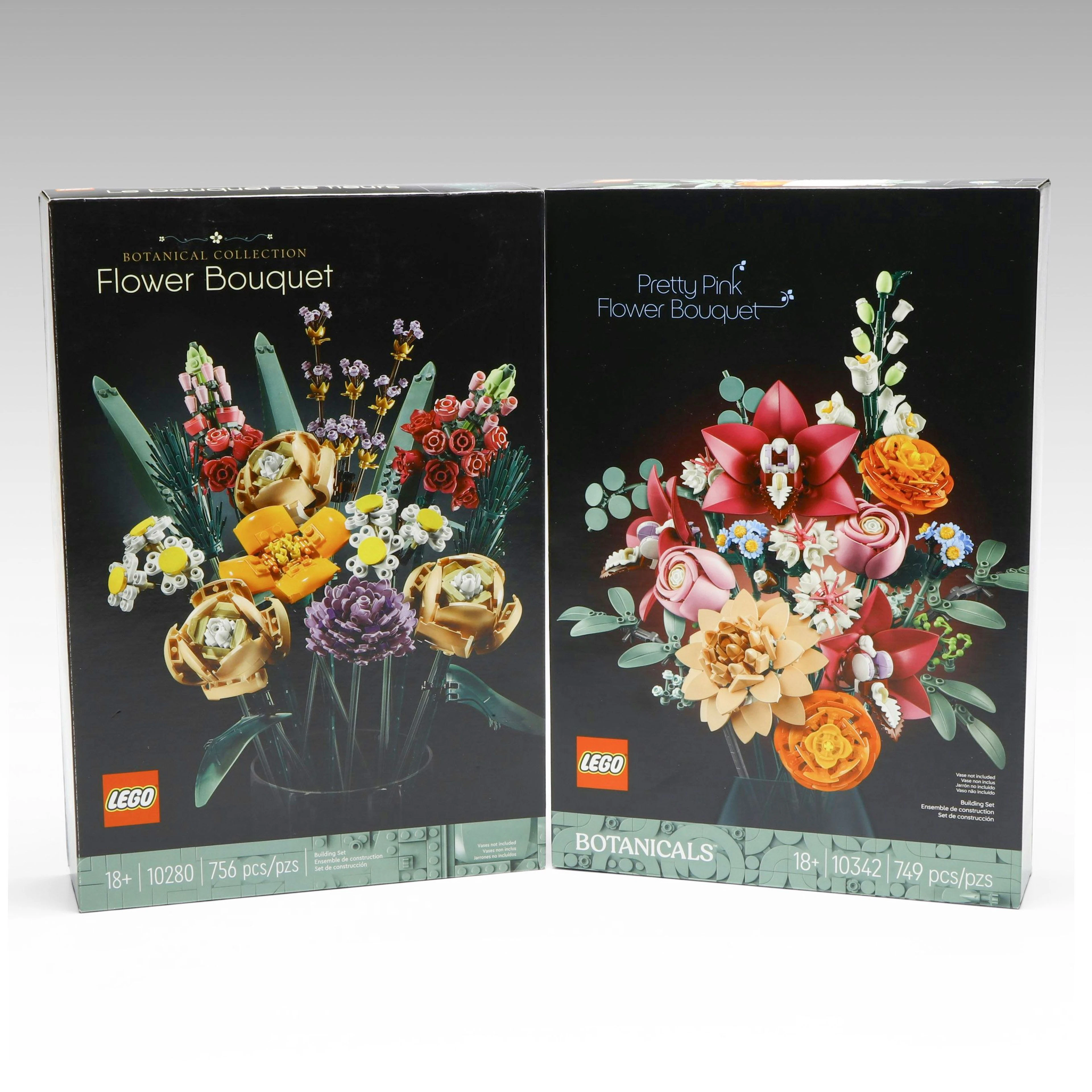 LEGO Botanicals "Flower Bouquet" and "Pretty Pink Flower Bouquet" Building Sets