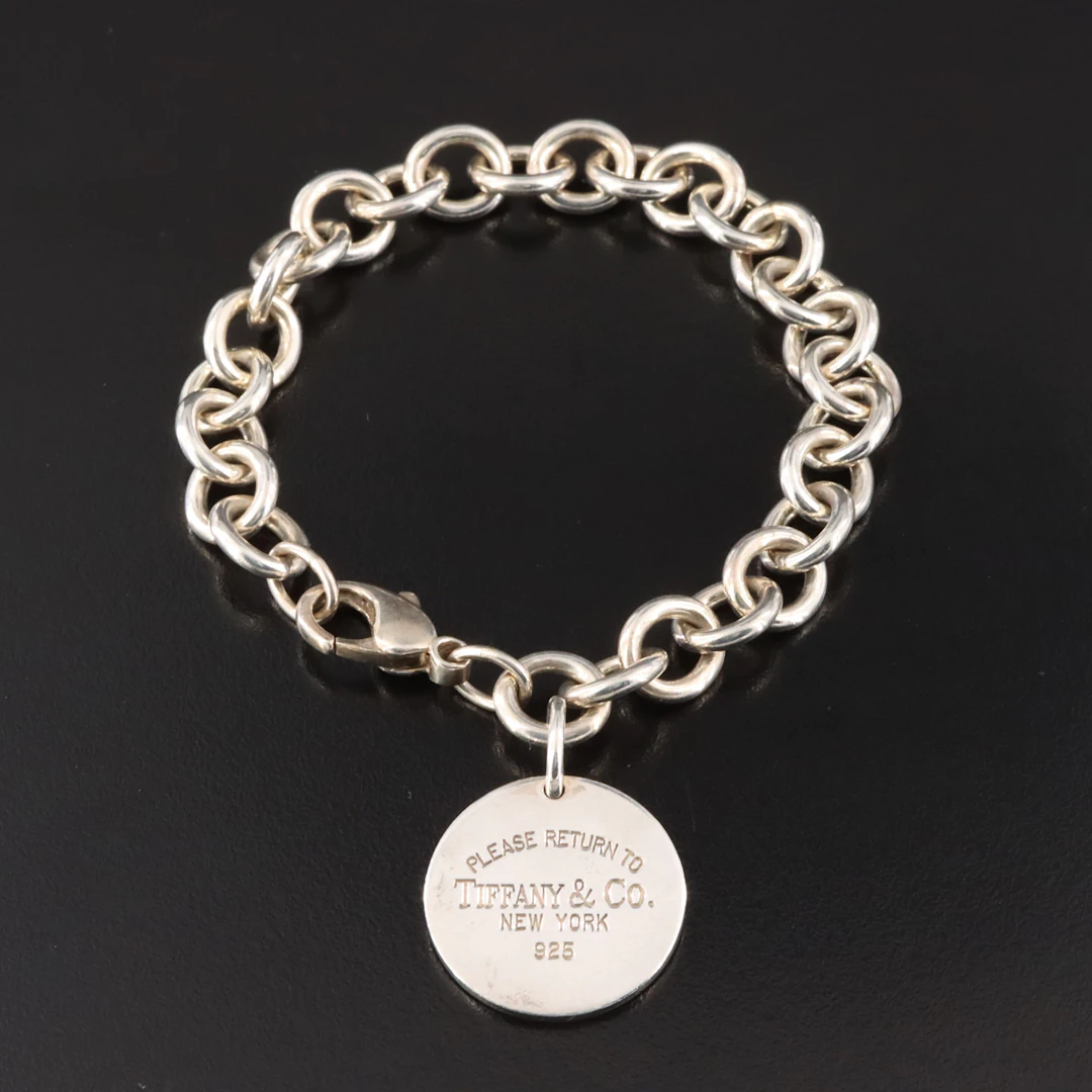 Tiffany & Co. Return to Tiffany Sterling Round Tag Bracelet