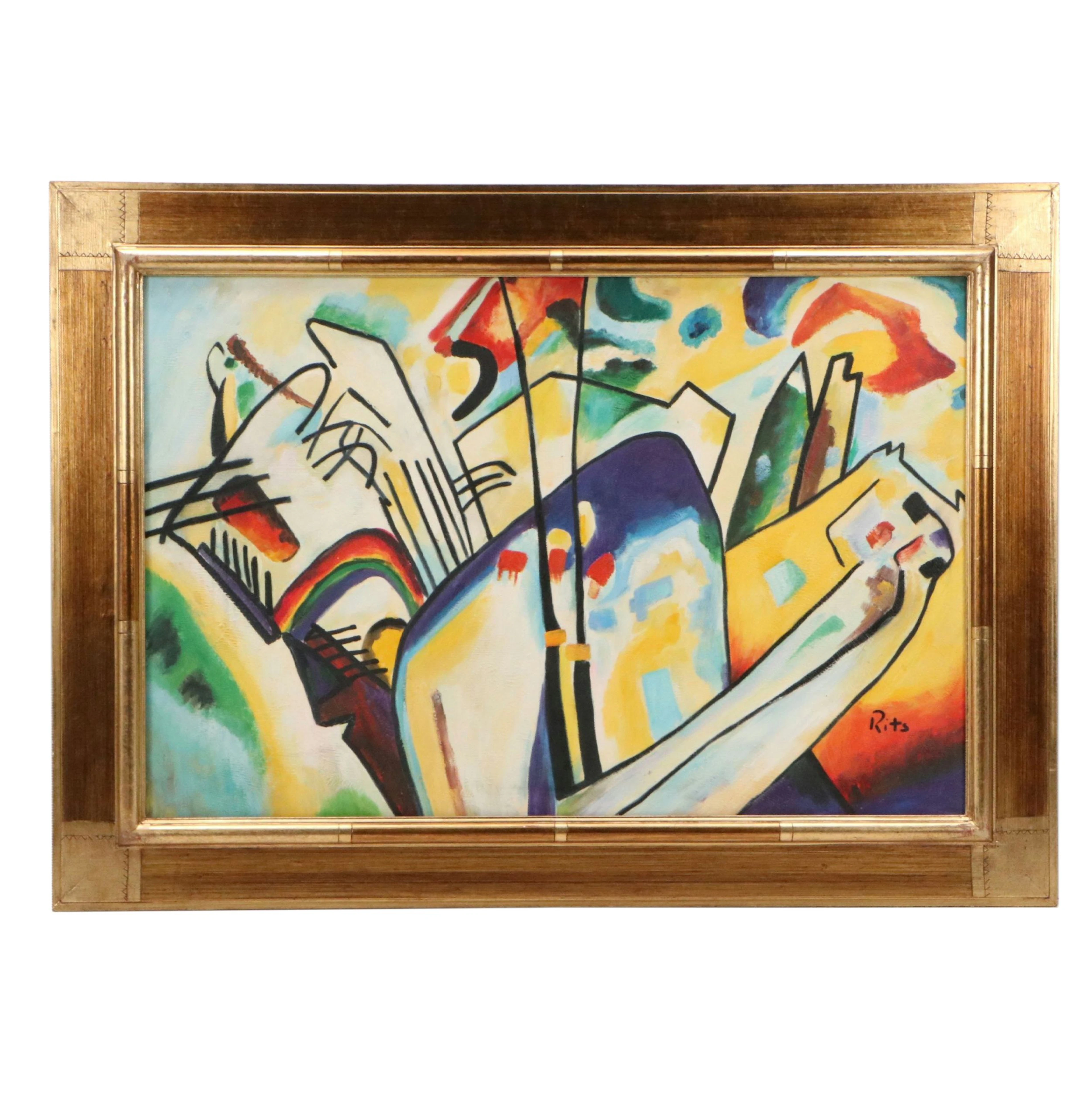 After Wassily Kandinsky Acrylic Painting "Composition IV"