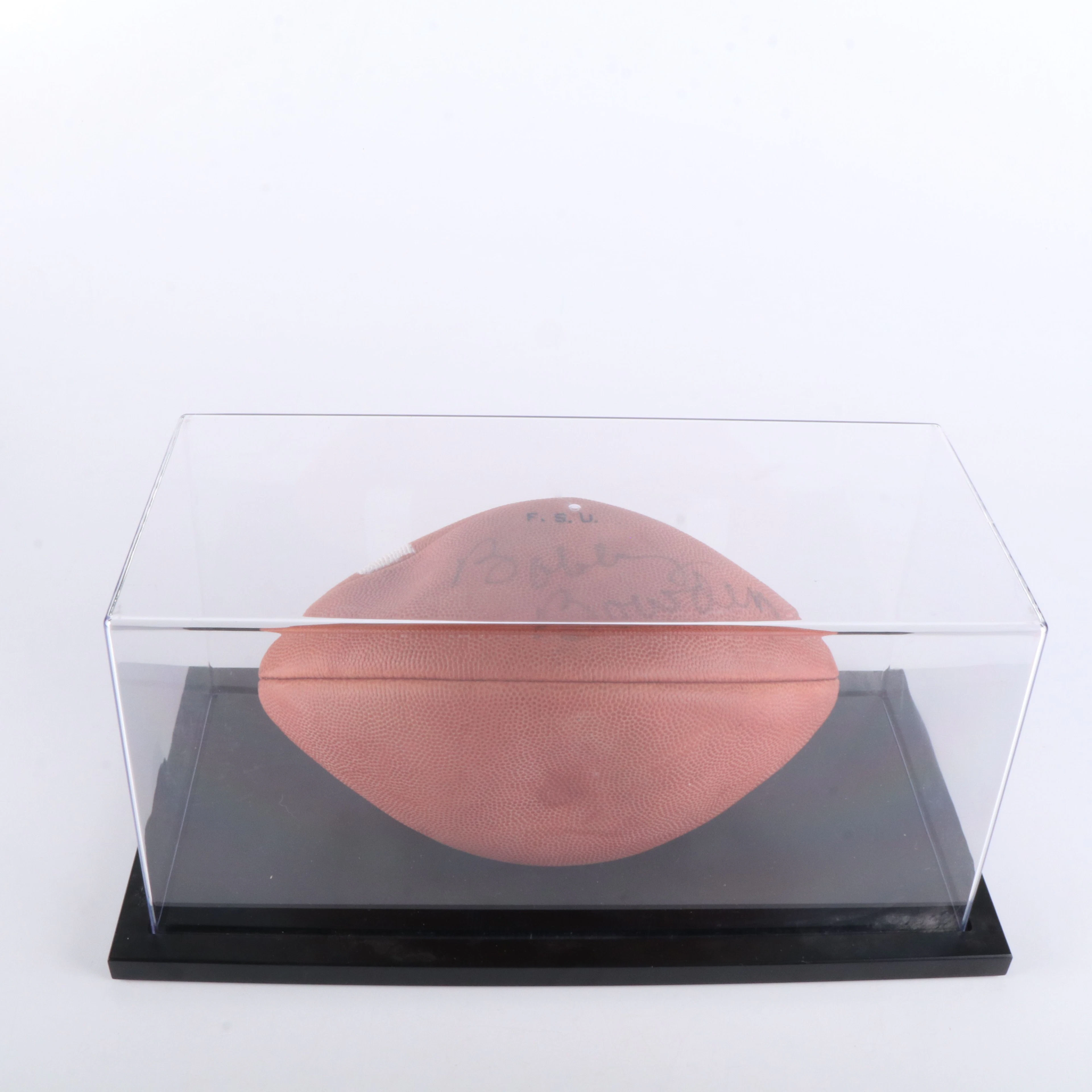 Bobby Bowden Signed Florida State Issued Wilson NCAA Football with Display