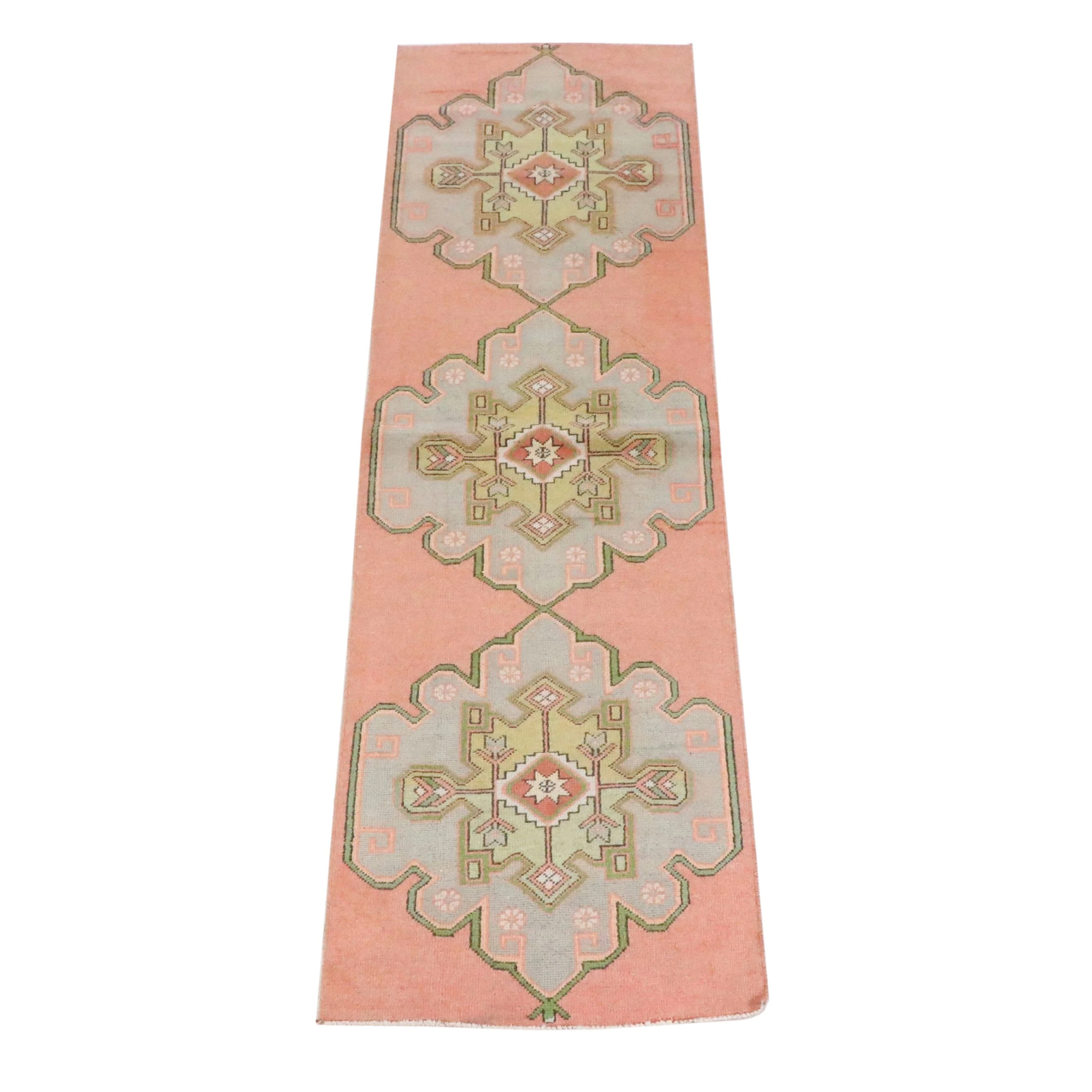 2'8 x 9'9 Hand-Knotted Turkish Anatolian Carpet Runner