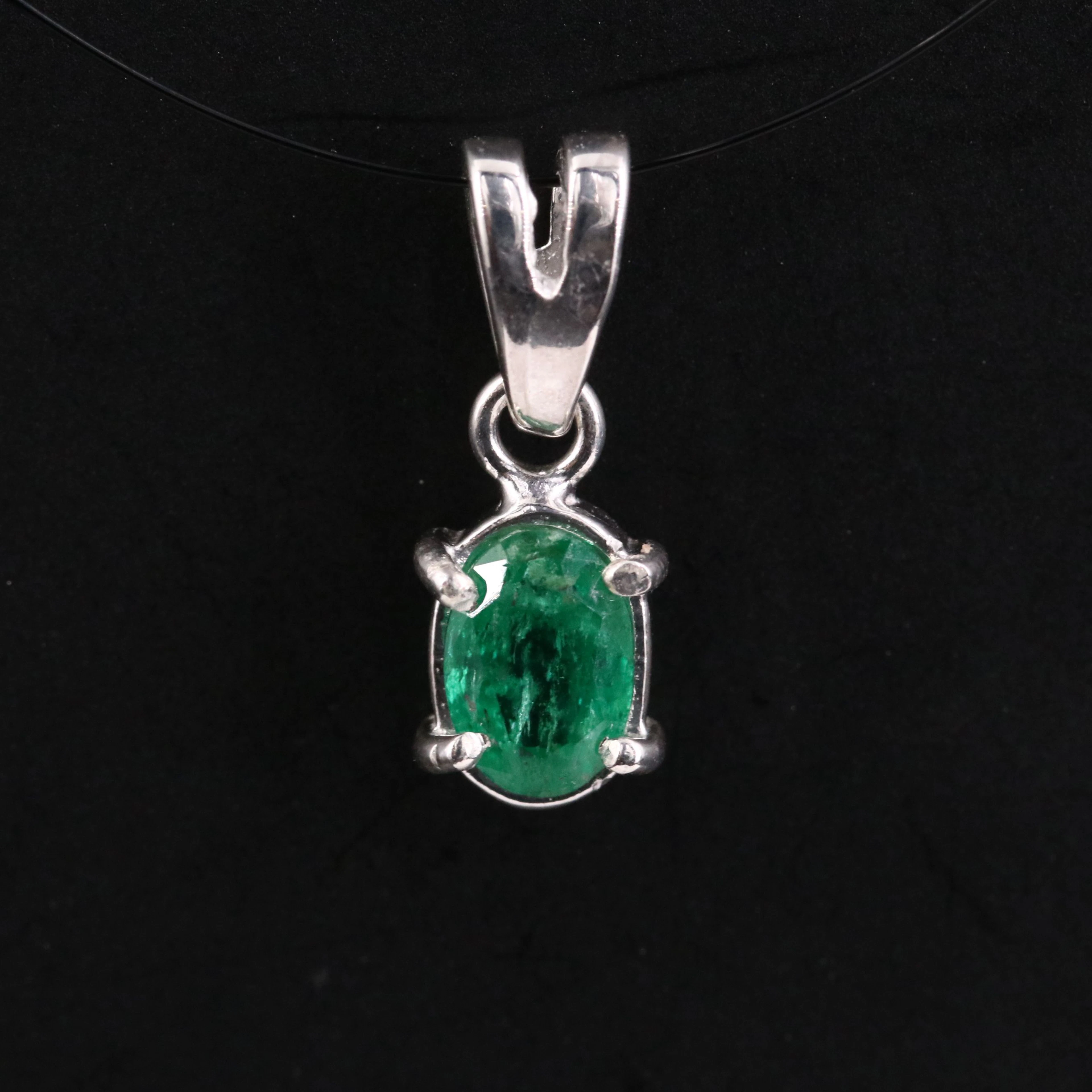 Sterling Emerald Pendant