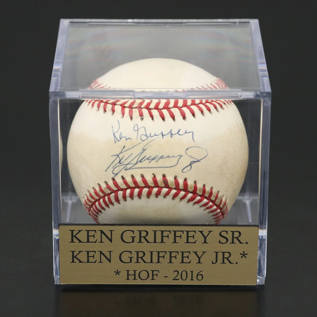 Ken Griffey Sr. and Ken Griffey Jr. Signed Baseball, PSA