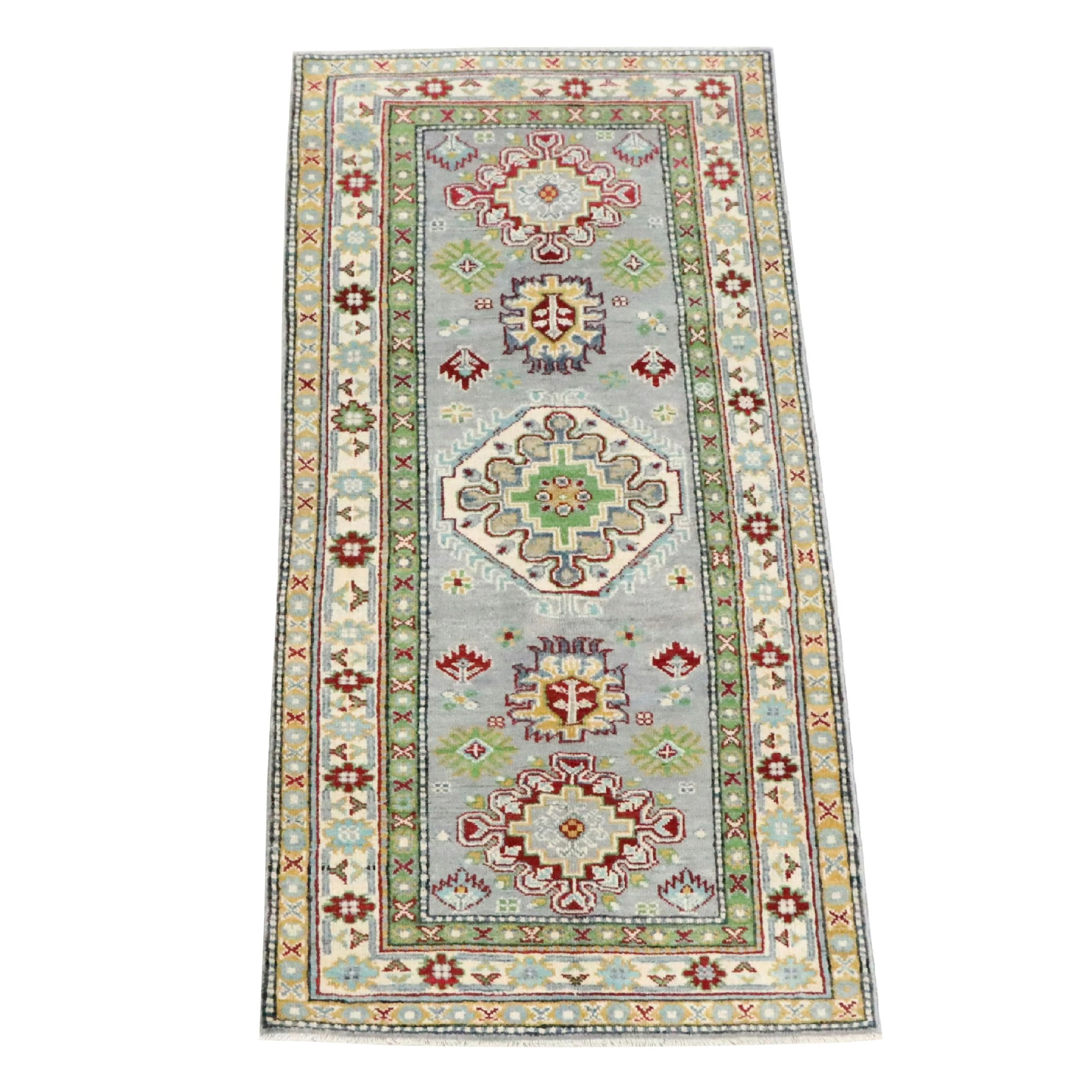 2'9 x 6'9 Hand-Knotted Pakistani Kazak Area Rug