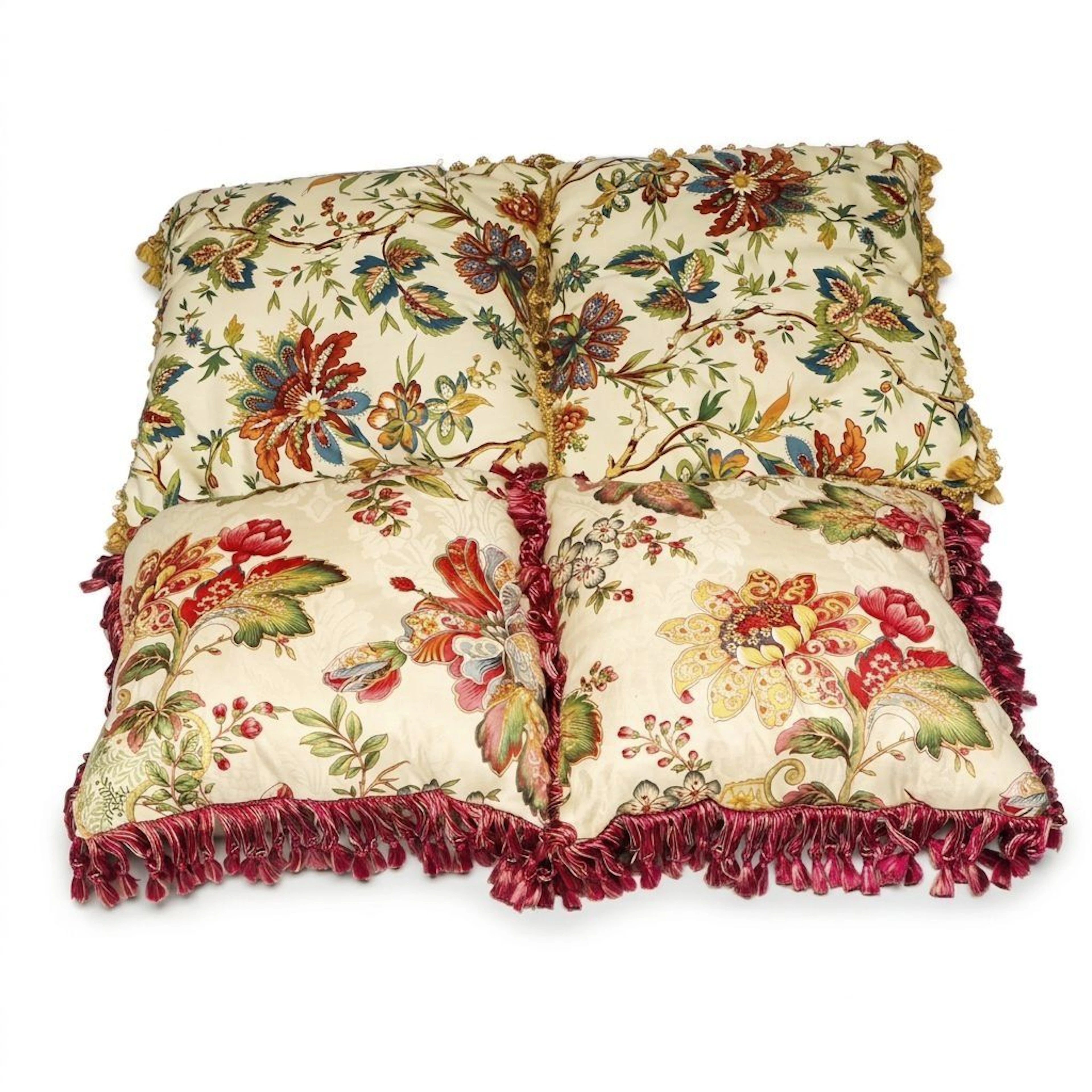 Botanical Pattern Tasseled Throw Pillows
